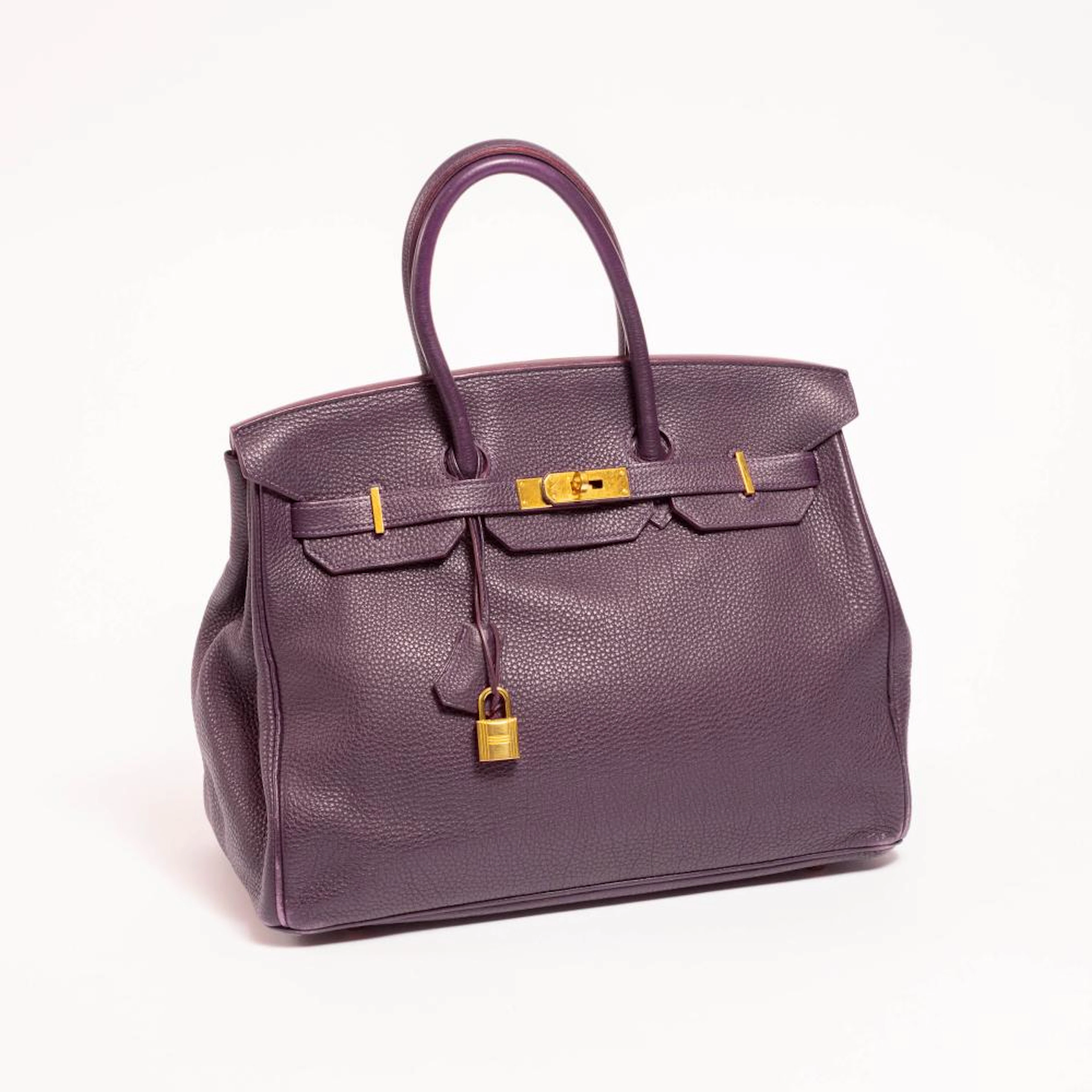 Hermès Birkin Aubergine 35 Leather Handbag