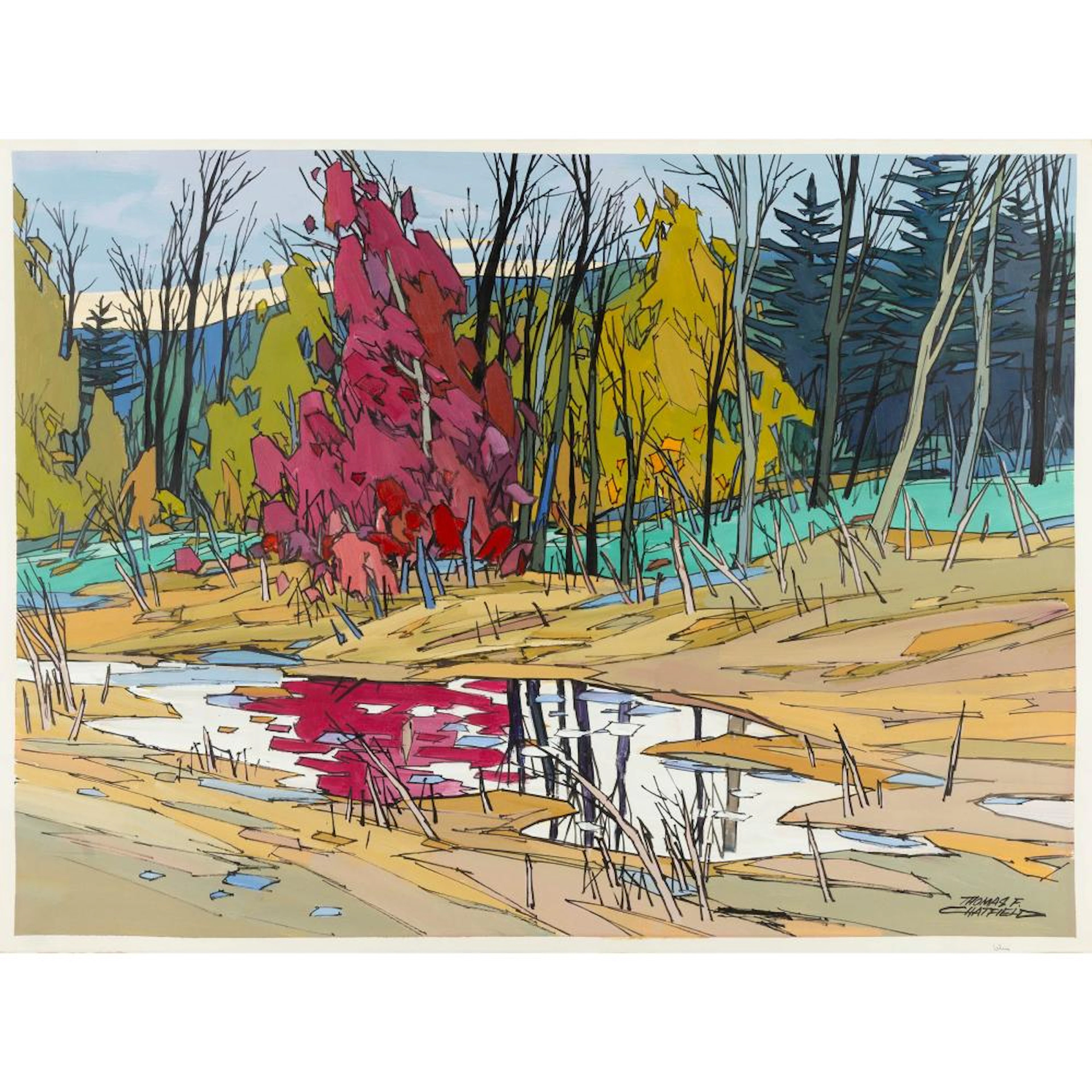 Thomas Frederick Haig Chatfield (1921-1999), RED MAPLE, HALIBURTON ONTARIO