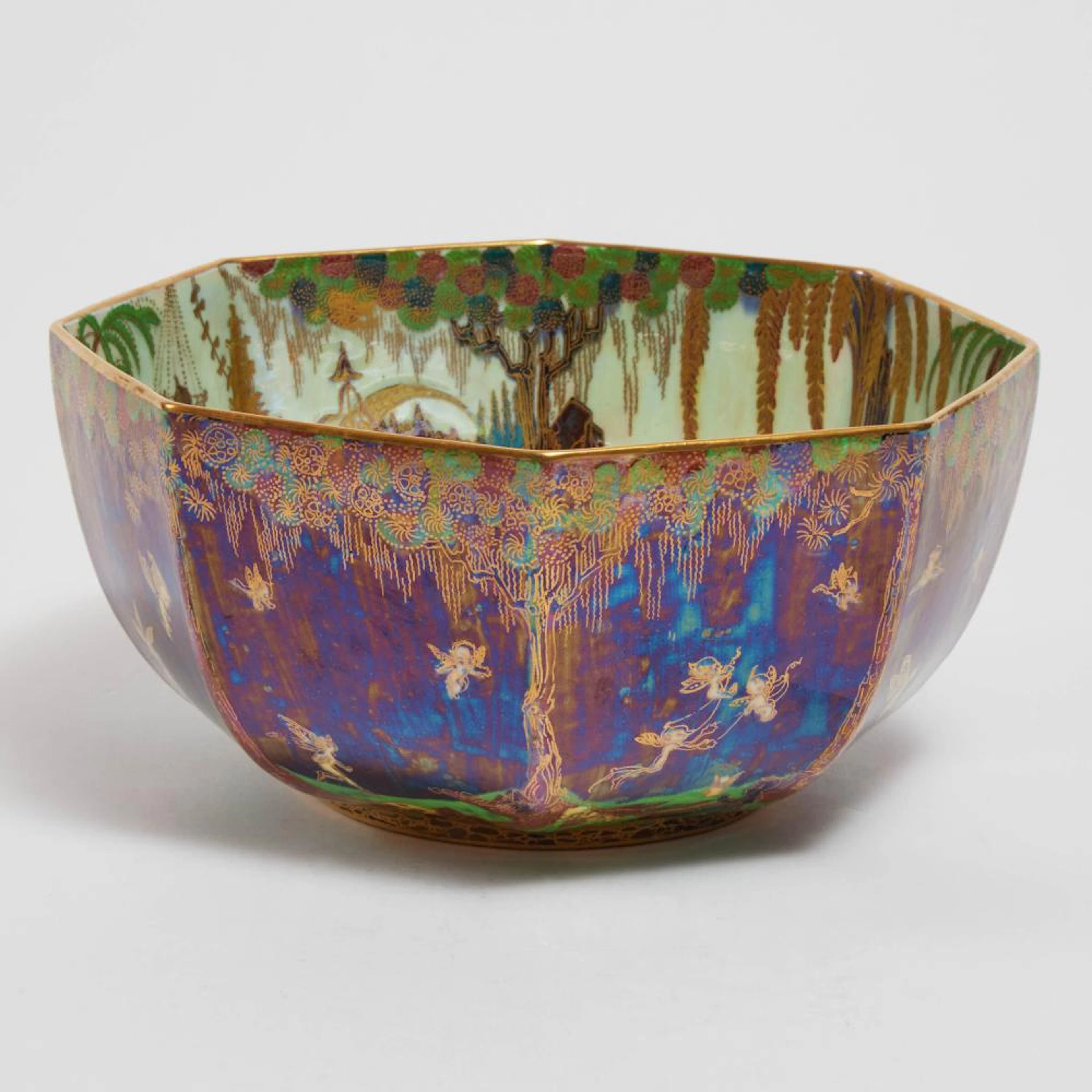 Wedgwood 'Woodland Elves VII (Fairy in a Cage)' Fairyland Lustre Octagonal
