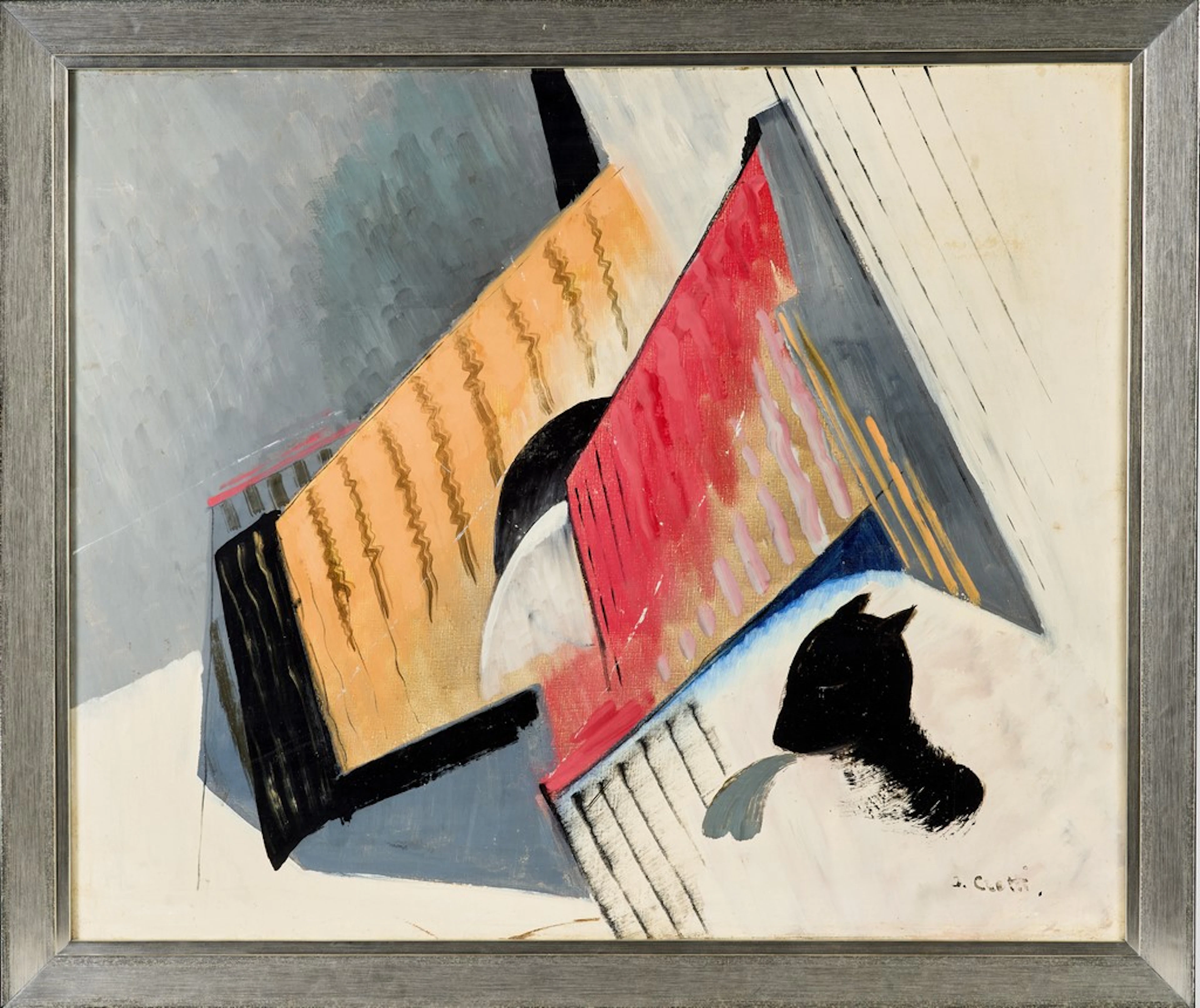 Jean CROTTI (1878-1958). Composition abstraite. Huile sur toile. Signé