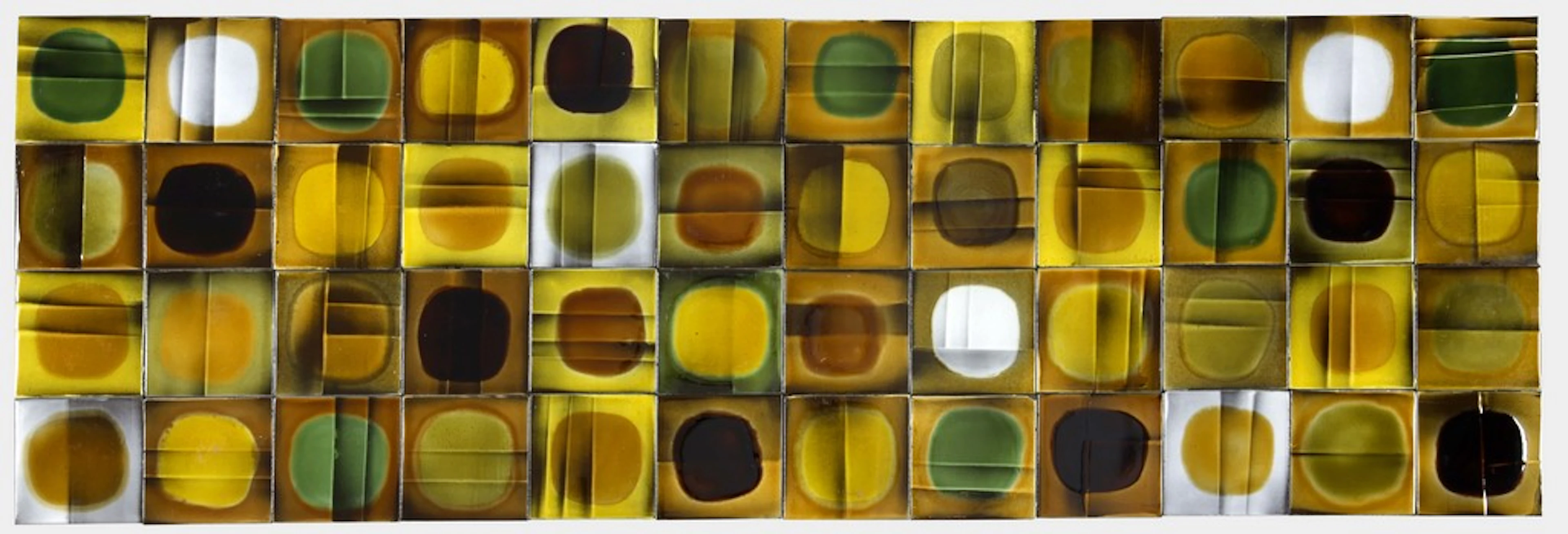Roger CAPRON (1922-2006). Suite de 48 carreaux modèle " Planète "