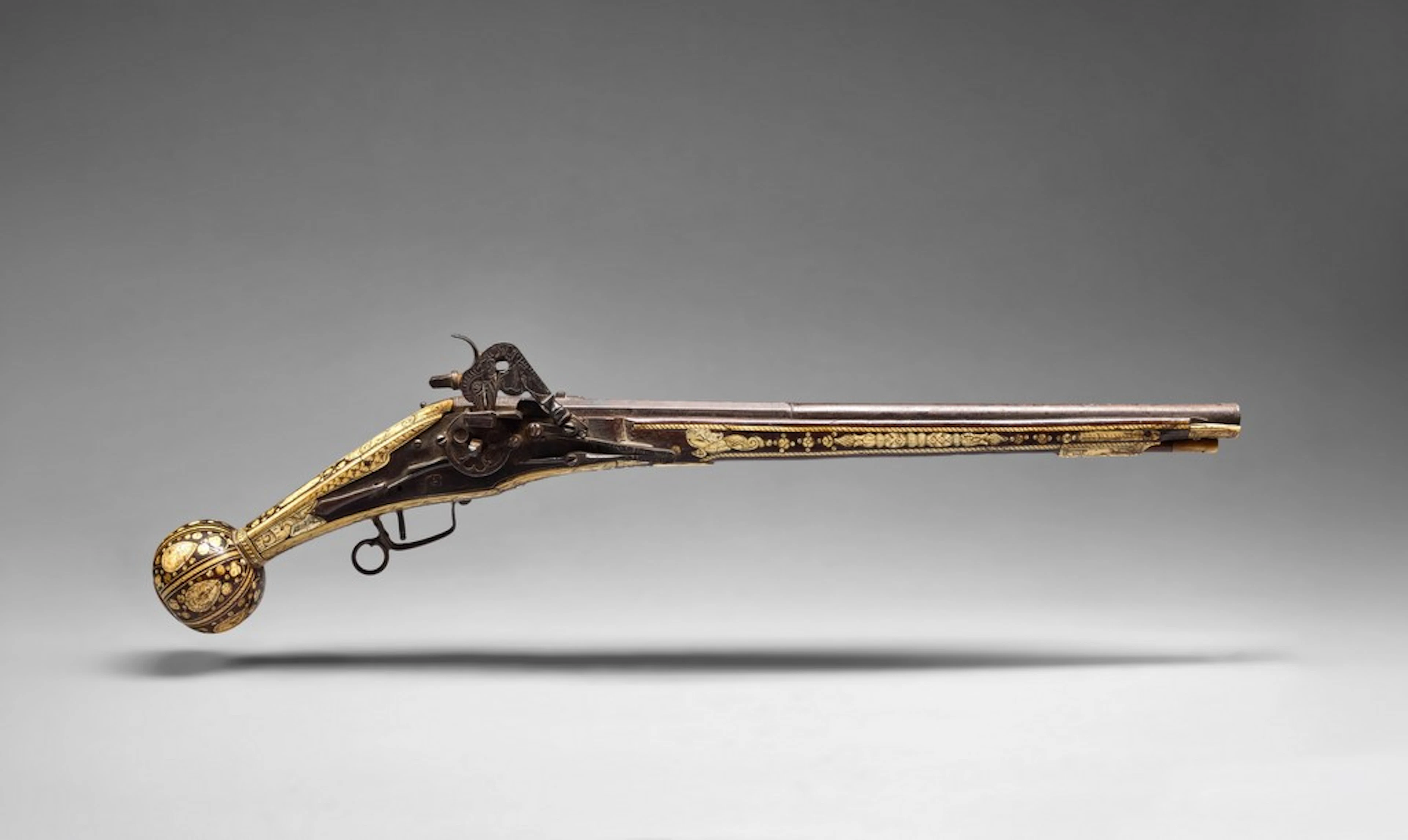 Important pistolet à rouet allemand de cavalerie, à longue monture