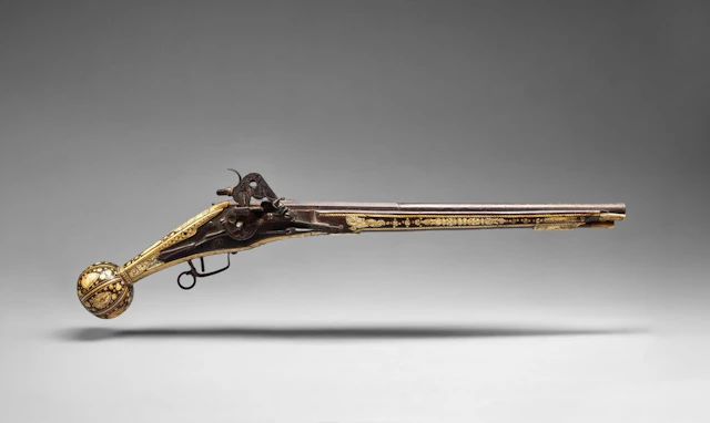 Important pistolet à rouet allemand de cavalerie, à longue monture