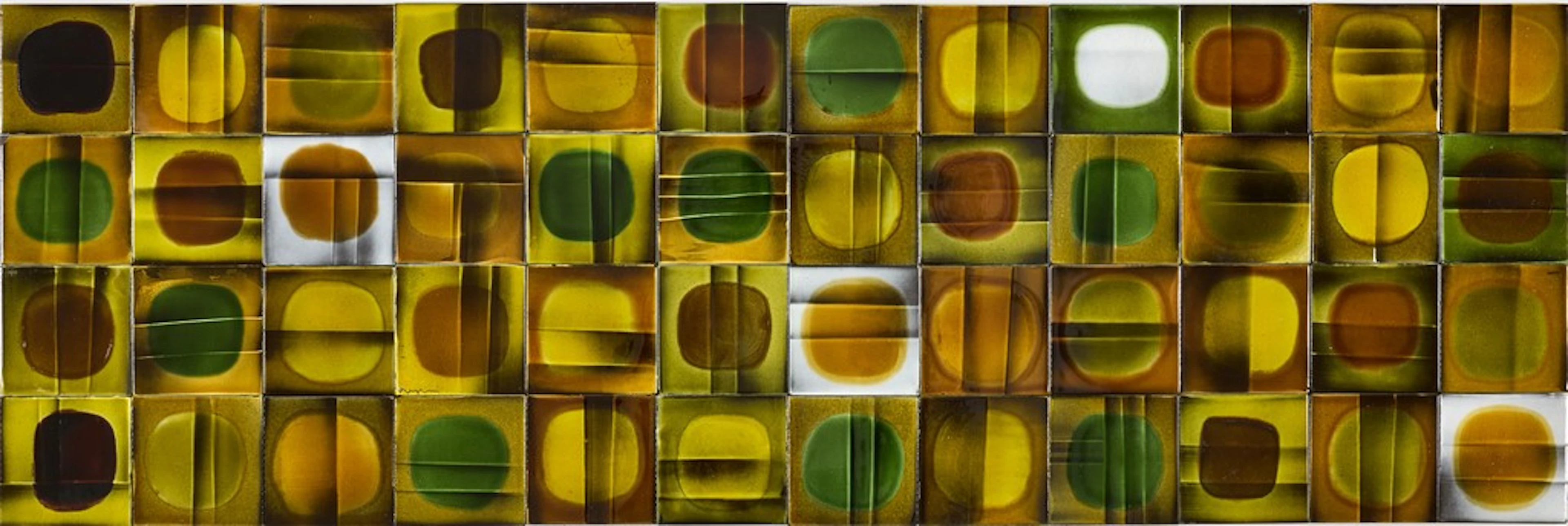 Roger CAPRON (1922-2006). Suite de 48 carreaux modèle " Planète "