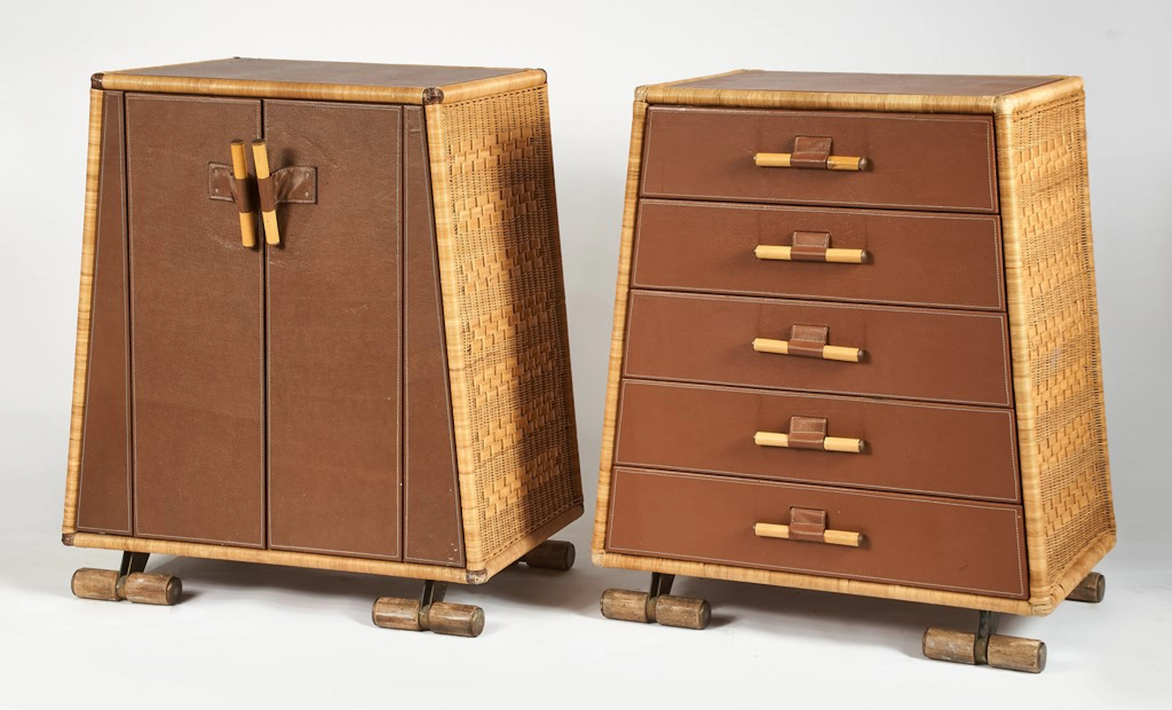 Ronald Cecil SPORTES (1943-2025). Armoire basse et commode mobile