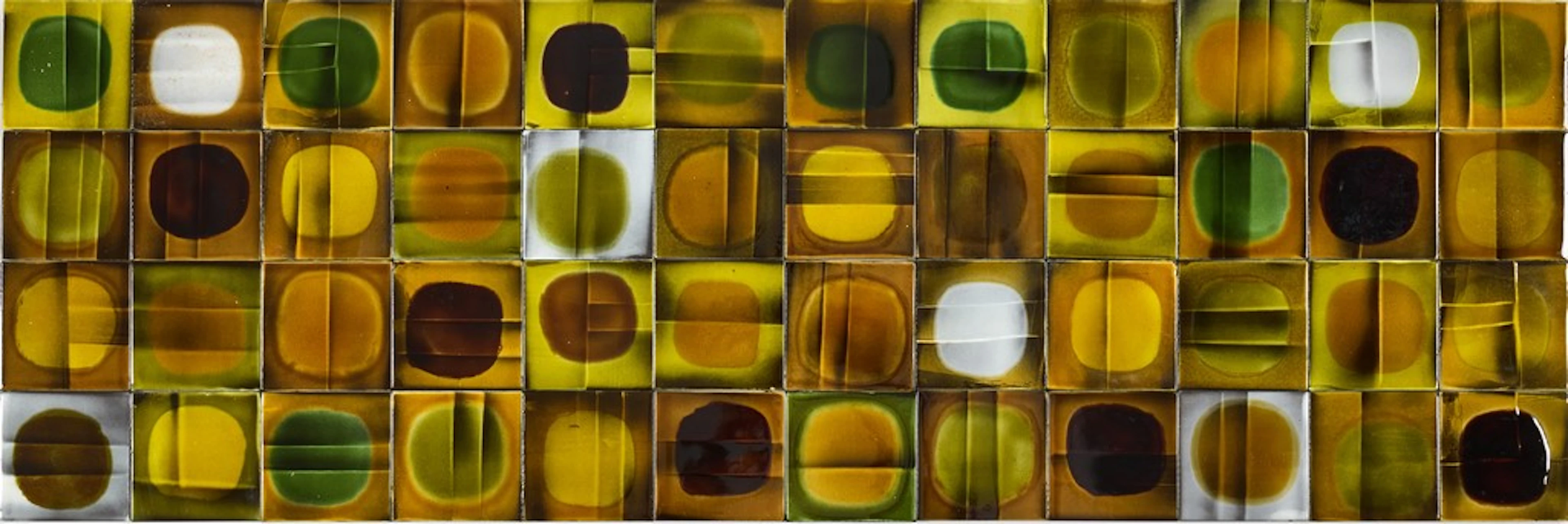 Roger CAPRON (1922-2006). Suite de 48 carreaux modèle " Planète "