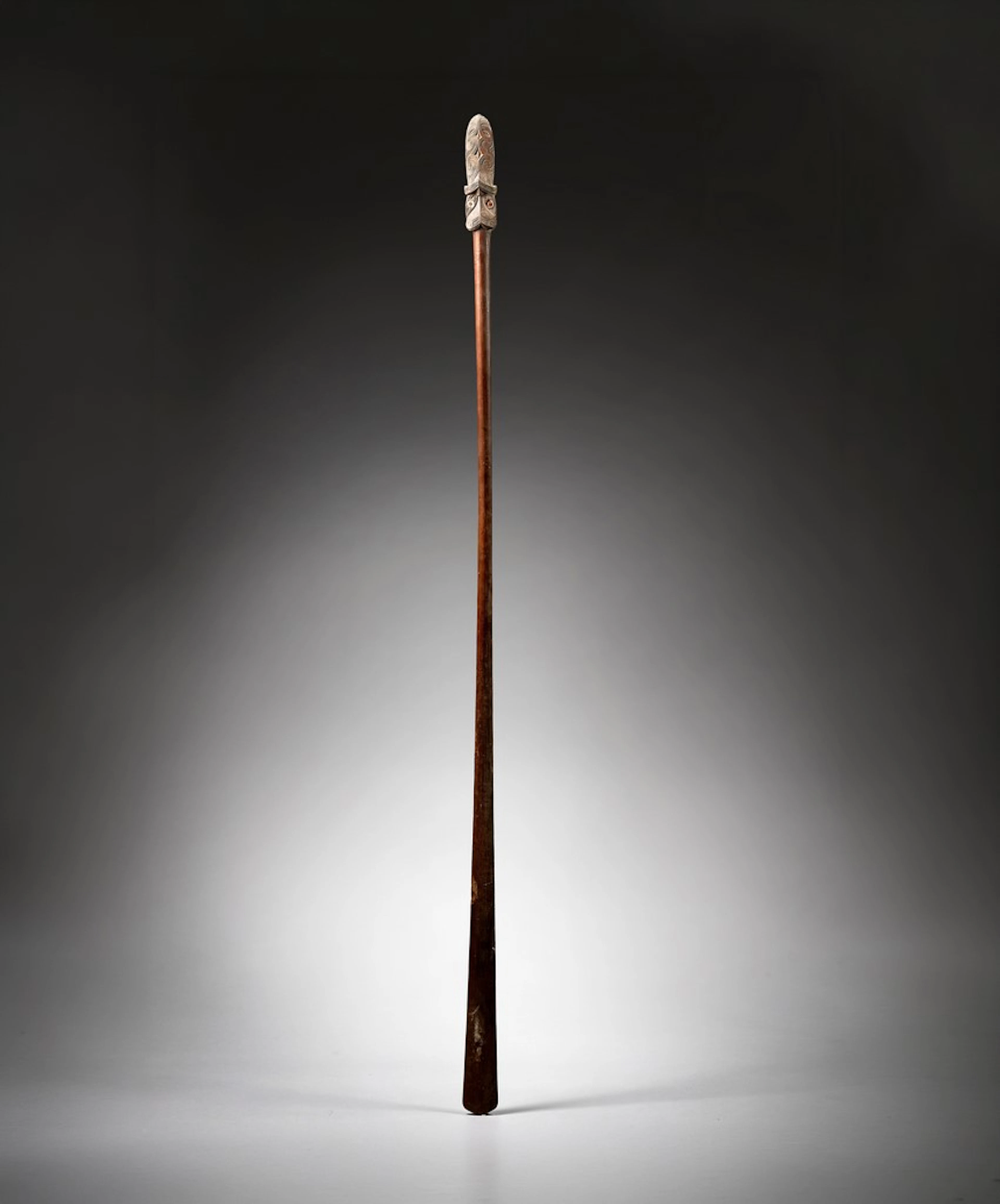 Massue-lance Taiaha Maori céphalomorphe, baton de combat en bois sculpté