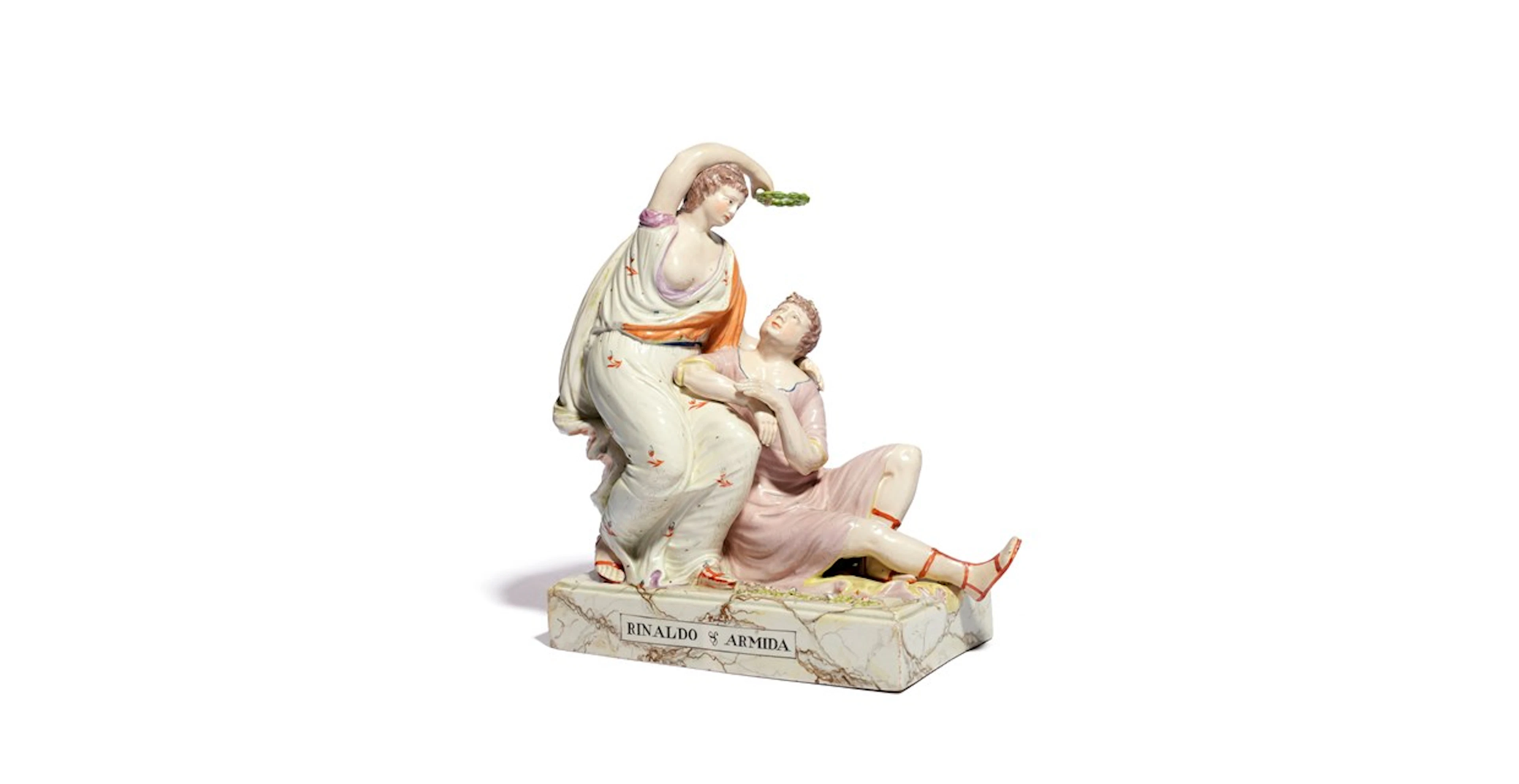 A large Lakin & Poole (Staffordshire) group of Rinaldo and Armida