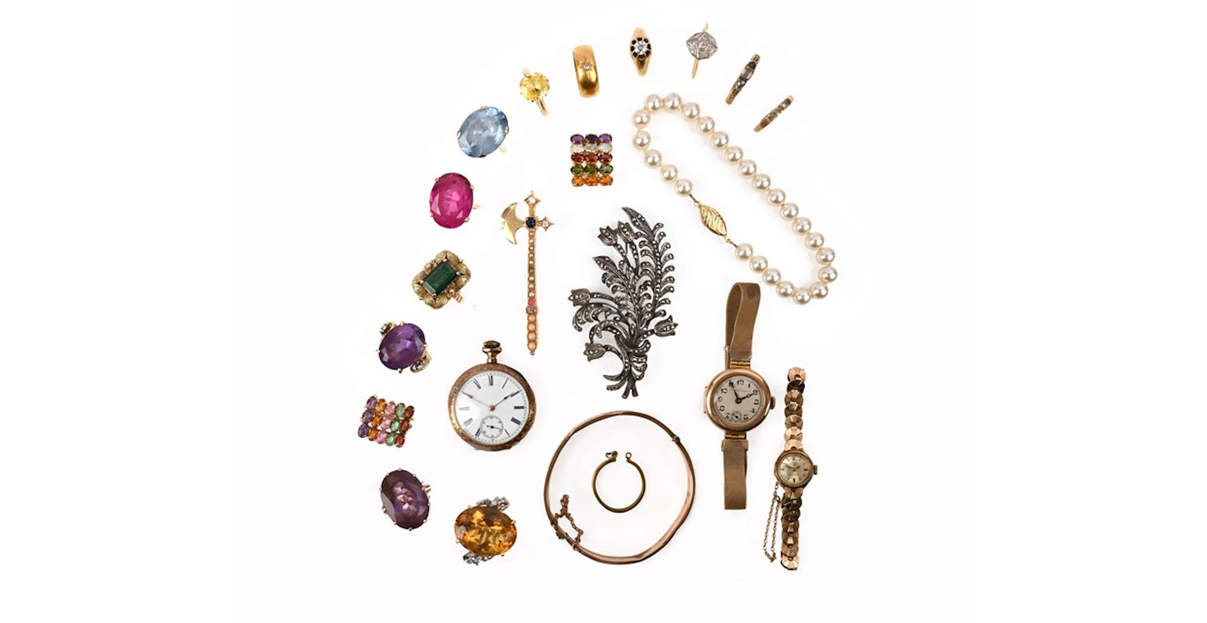 A collection of jewellery and watches