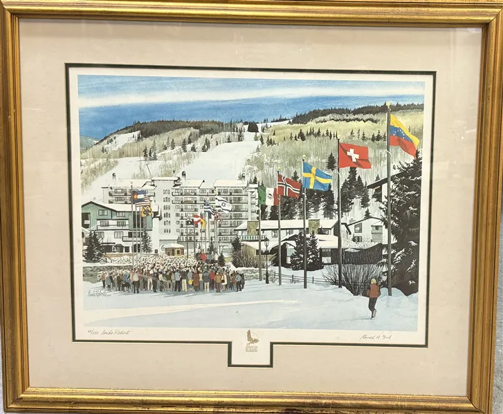 Gerald R. Ford Signed Limited Edition Vail World Debut Print by Linda ...