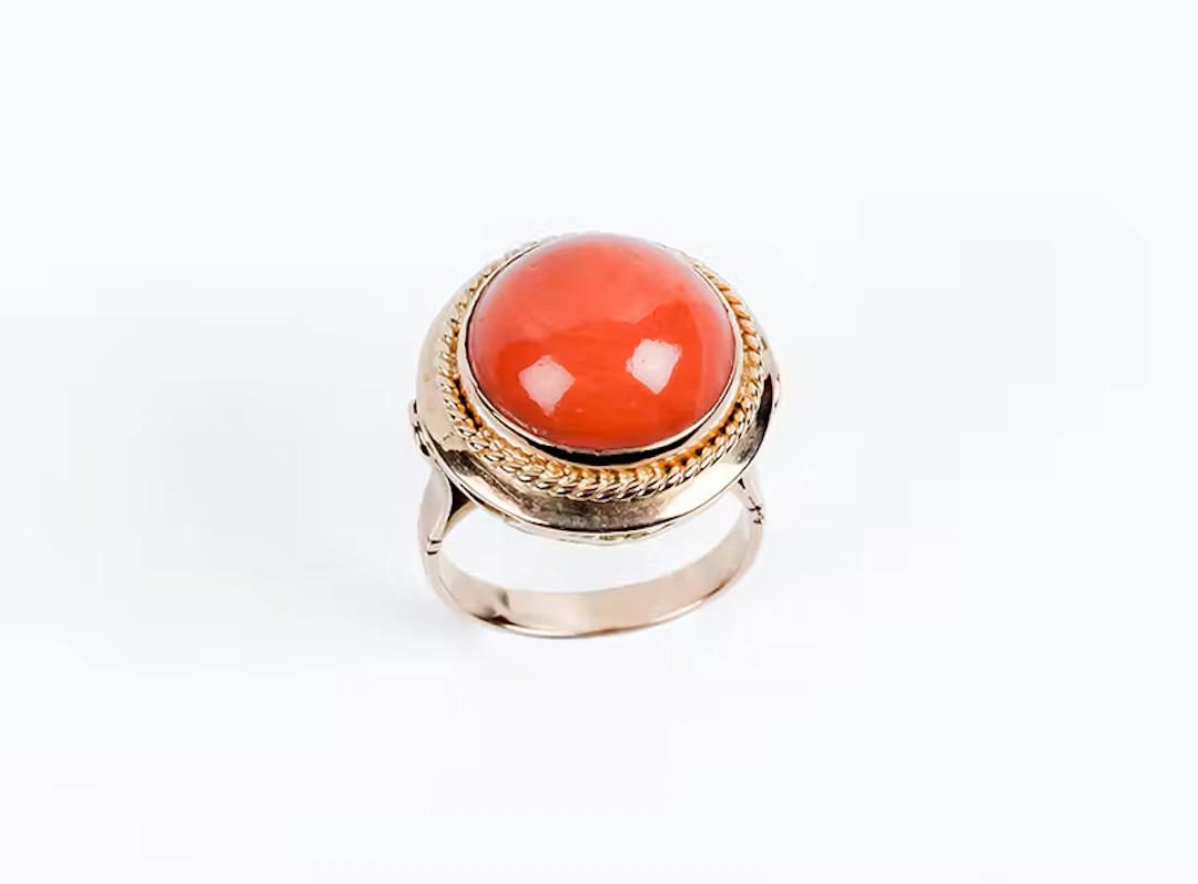 Sortija vintage en oro rosa 18 K