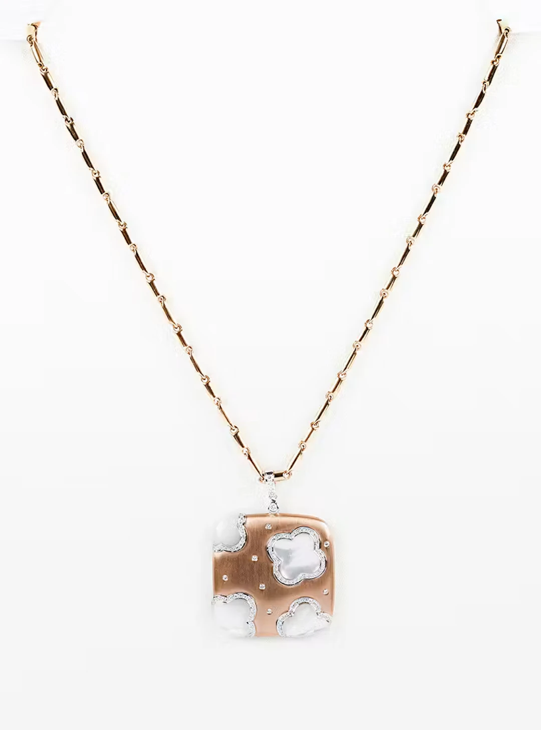 Cadena y colgante en oro amarillo y rosa 18 K
