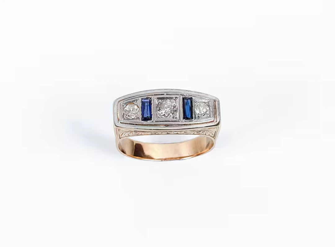 Anillo - tresillo vintage