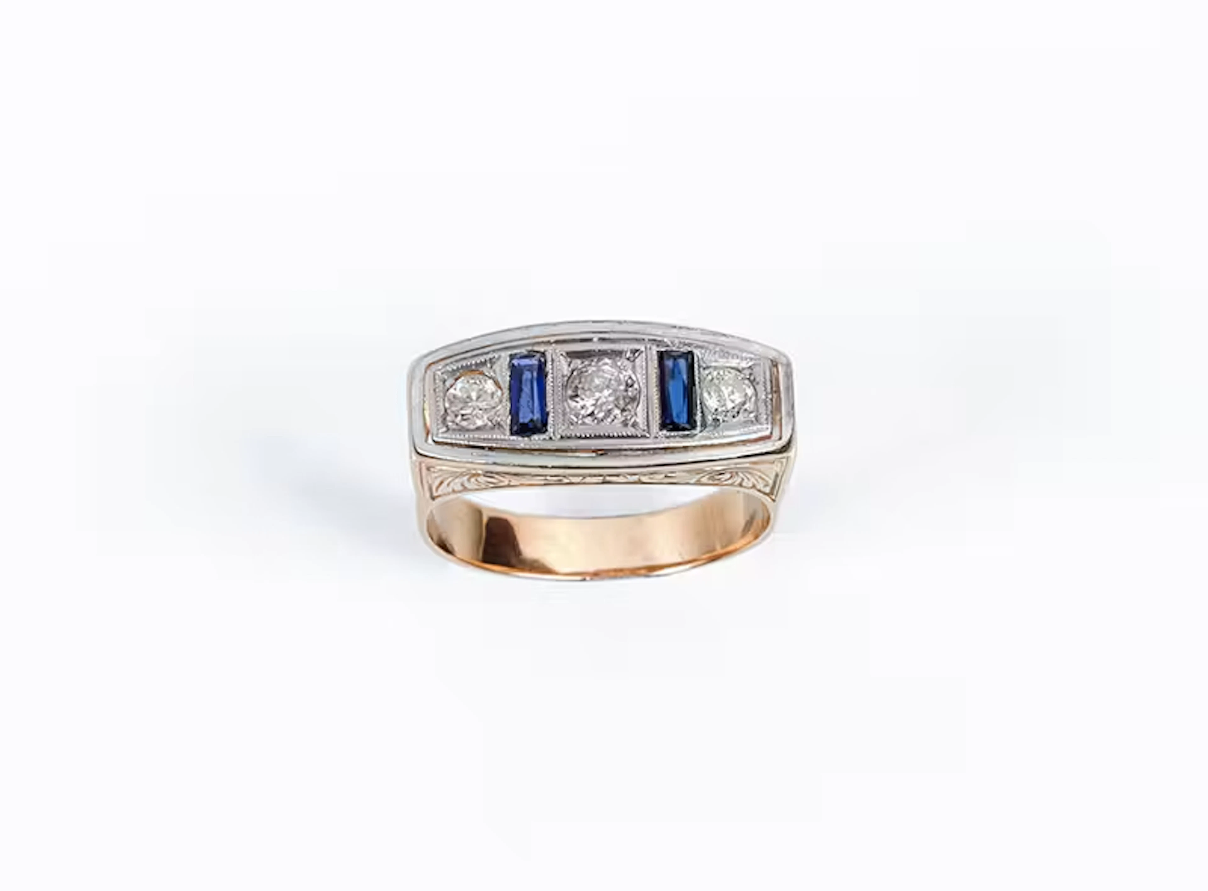 Anillo - tresillo vintage