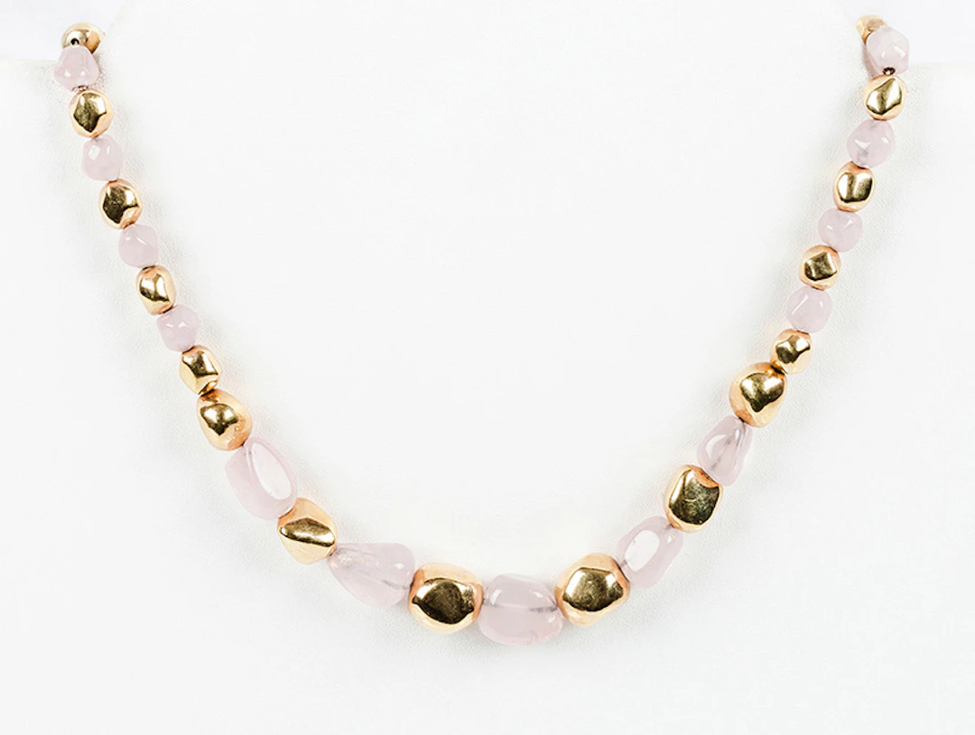 Collar de cuentas barrocas de oro amarillo 18 K