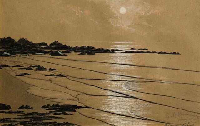 Ciaran Clear (1920-2000) Moonlit South Strand, Rush
