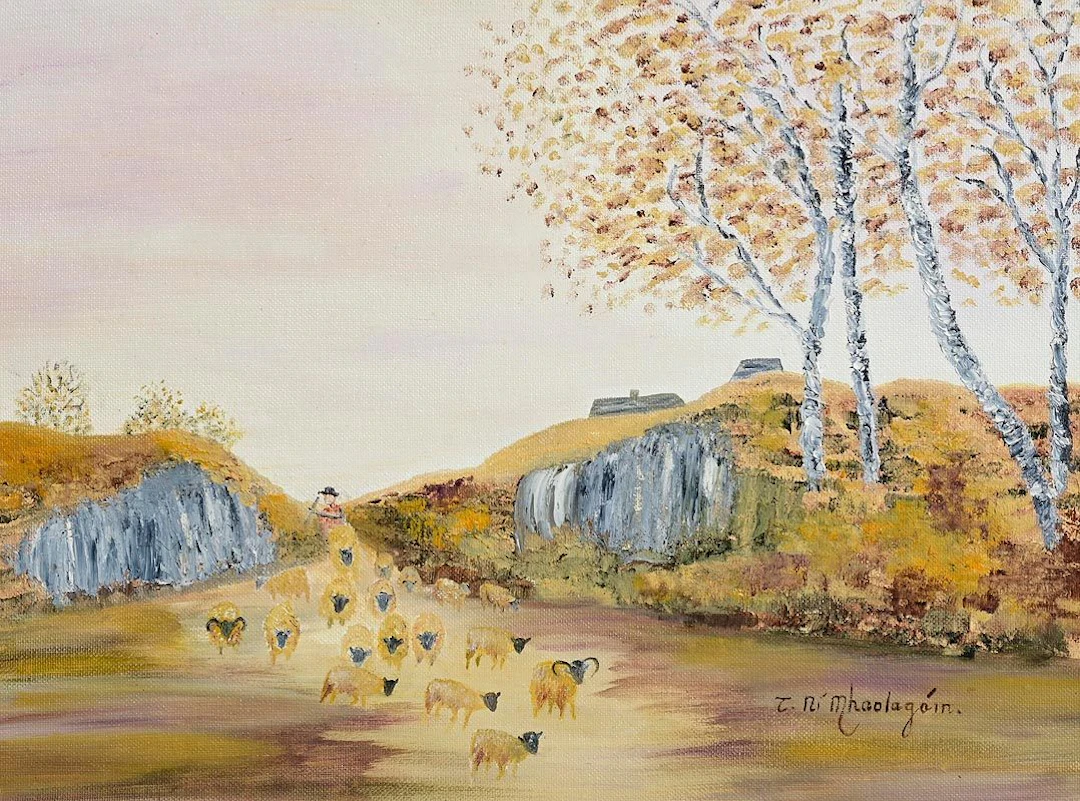 20th Century Irish School Herding Sheep