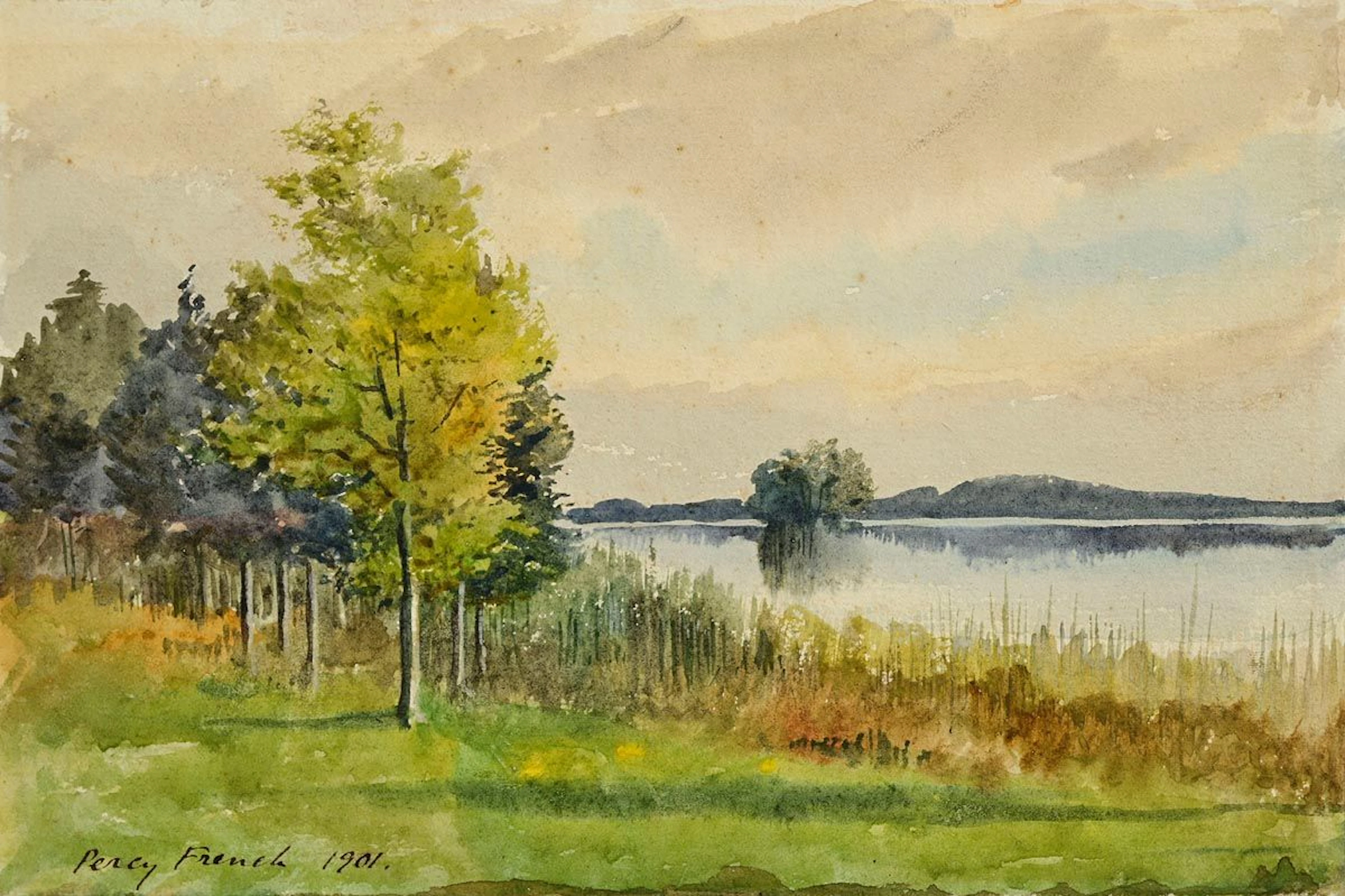 William Percy French (1854-1920) Edge of the Lough (1901)