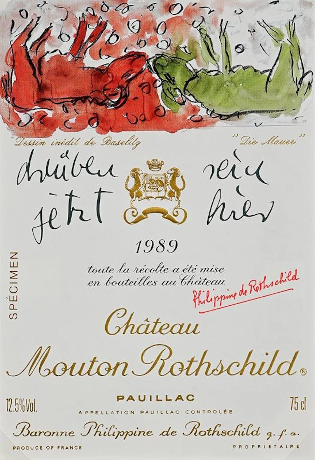 George Baselitz (b.1938) Mouton Rothschild