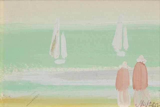 Markey Robinson (1918-1999) Shawlies Watching the Boats