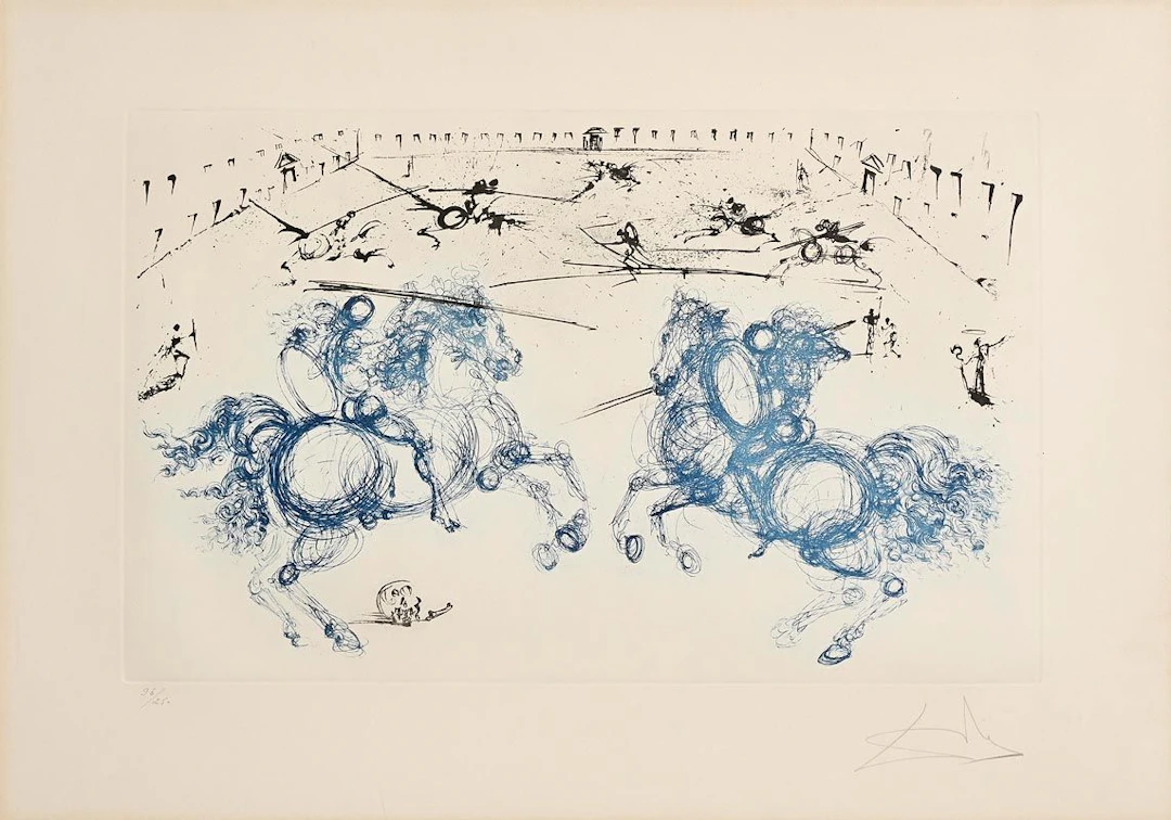 Salvador Dali (1904-1989) Spanish Battle of Knights (Combat de Cavaliers)
