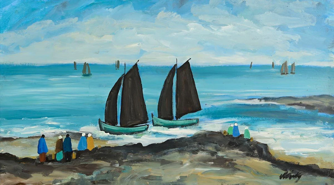 Markey Robinson (1918-1999) Awaiting the Catch