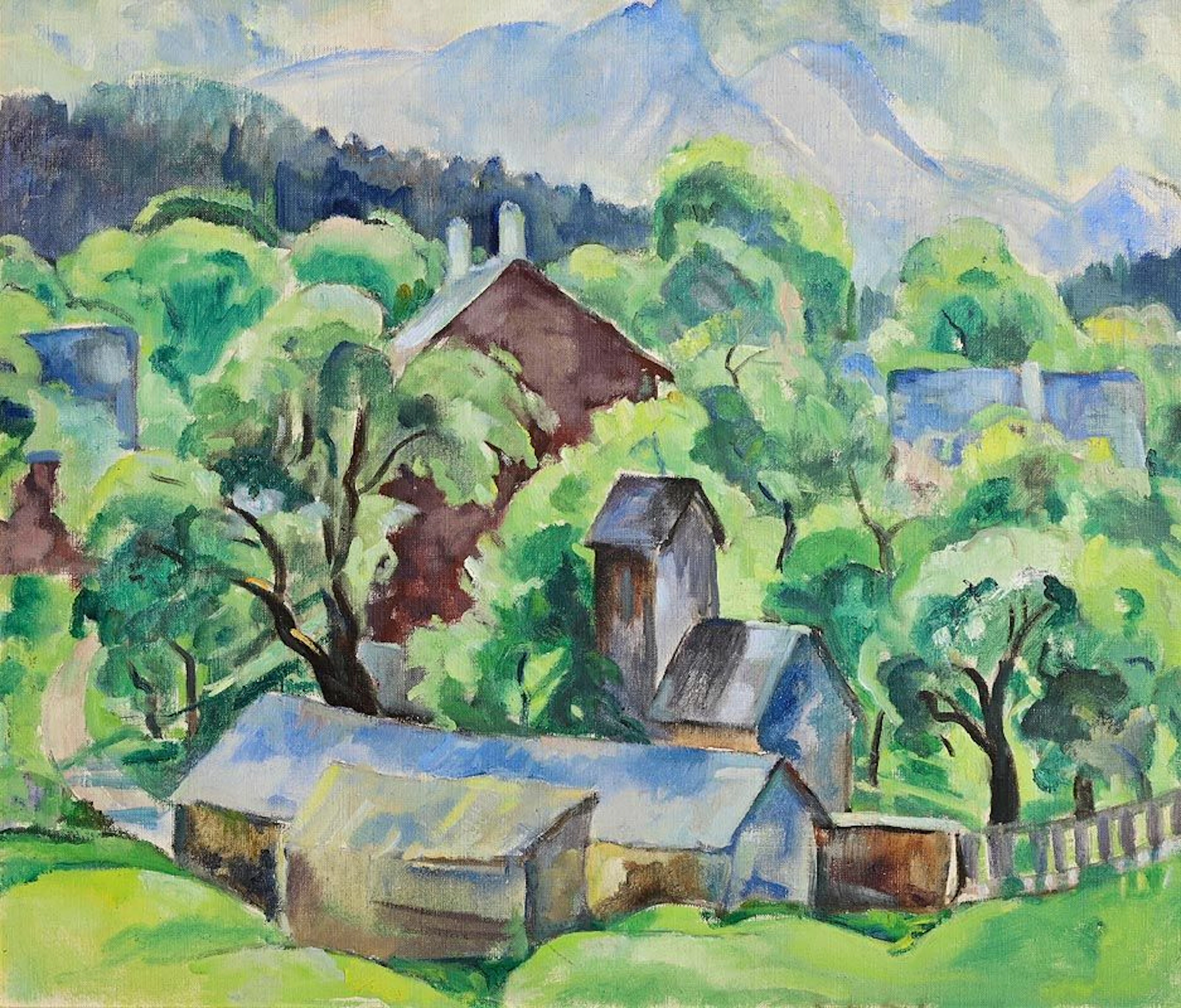Mary Swanzy (1882-1978) Village in the Woods (c.1920)