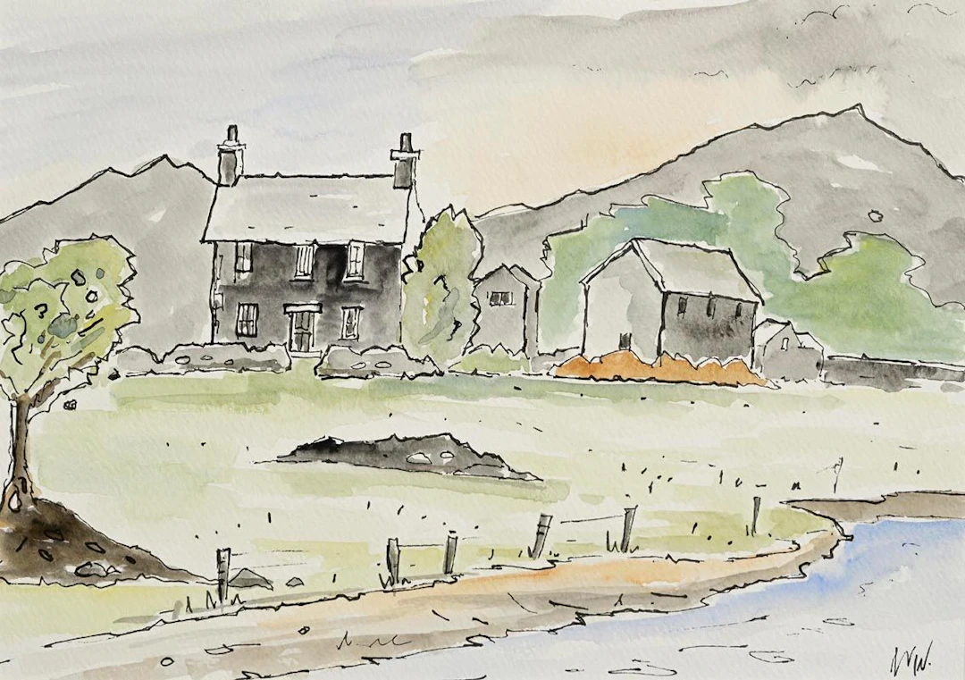 Kyffin Williams (1918-2006) Welsh House and Out-Buildings
