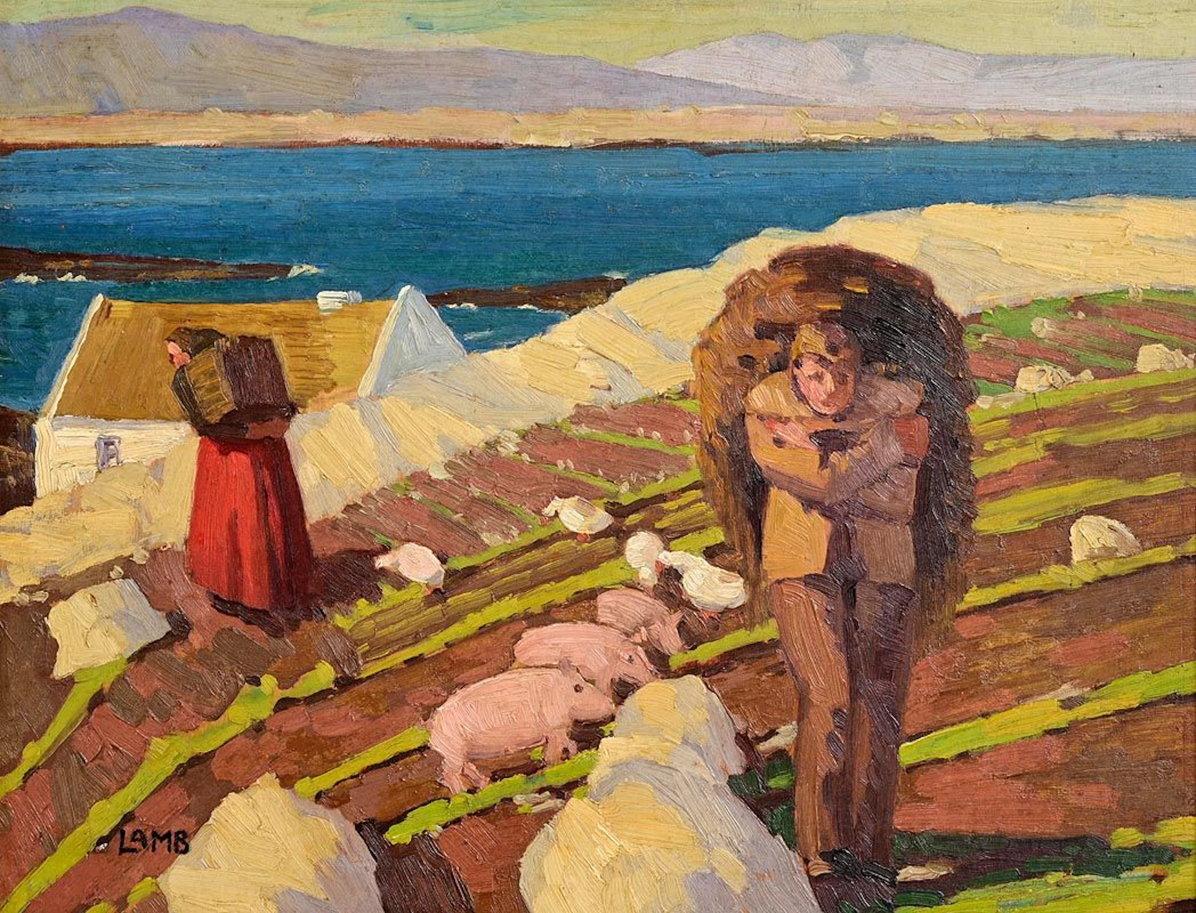 Charles Vincent Lamb (1893-1964) Gathering Peat, Carraroe