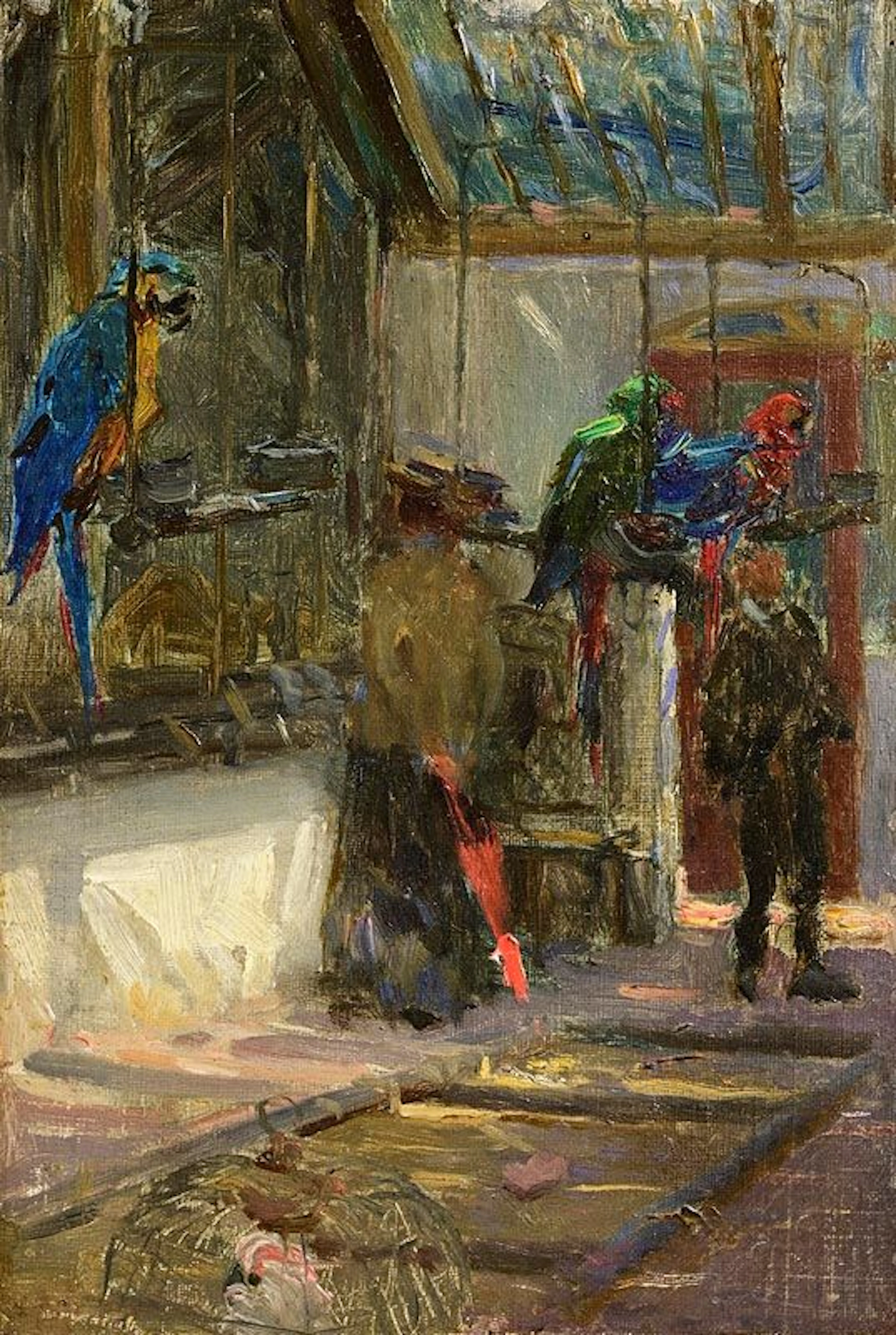 Walter Frederick Osborne (1859-1903) The Parrot House, Dublin Zoo (c.1890)