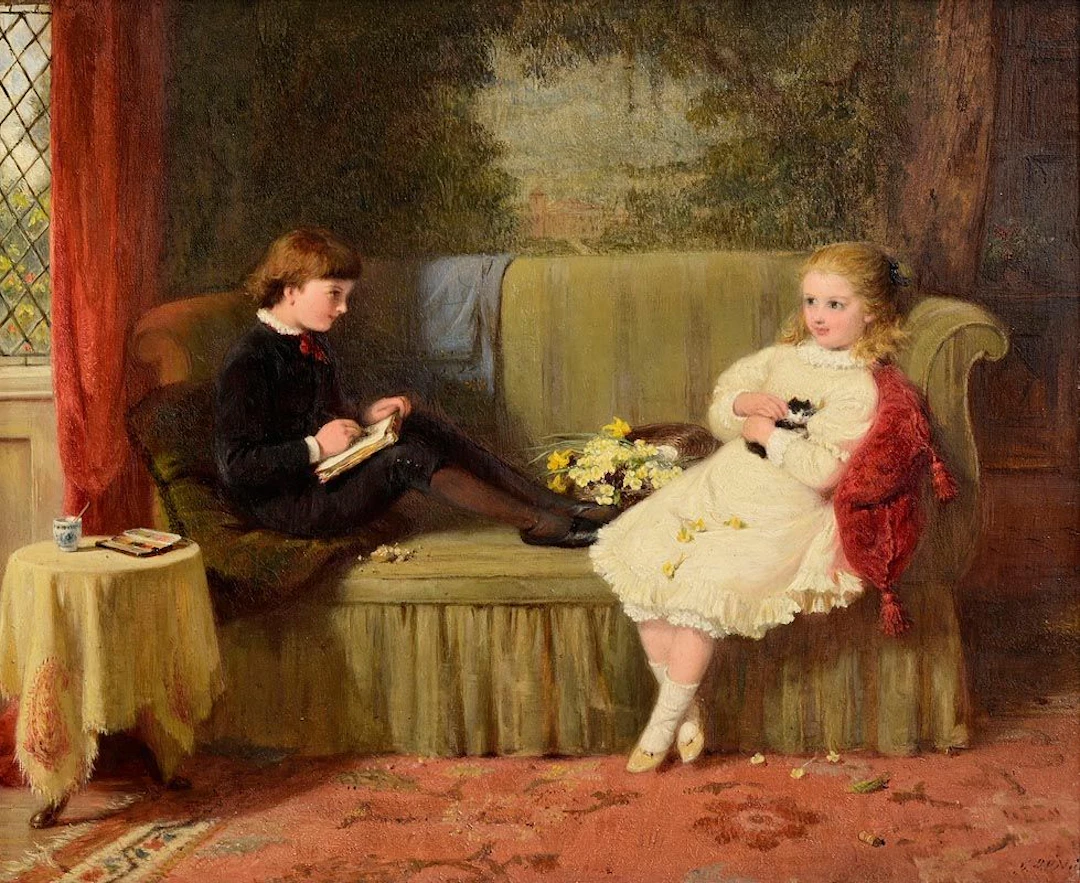 George Bernard O'Neill (1828-1917) His Sister's Portrait
