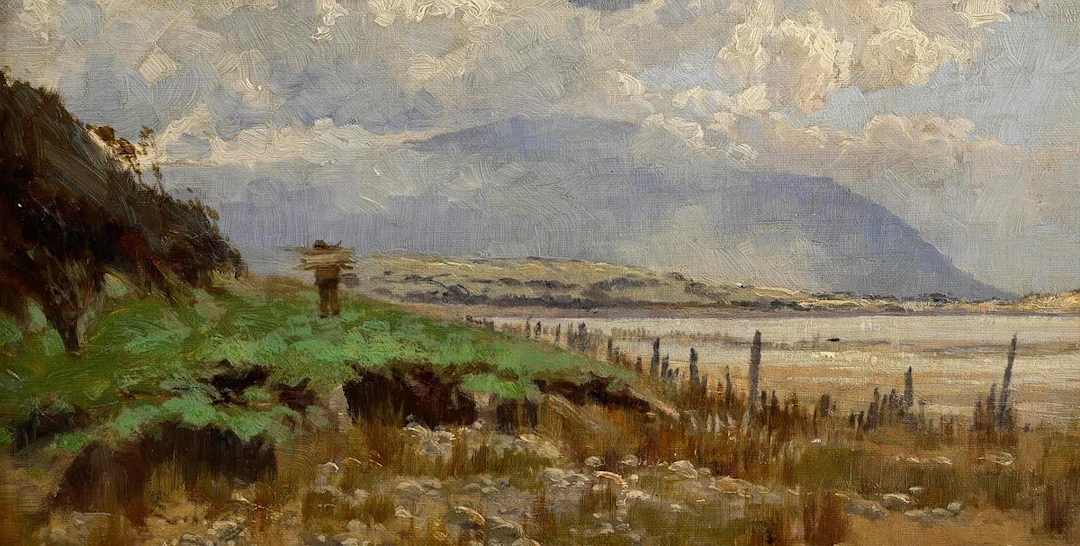 20th Century Irish School Wood Gathering in a Connemara Landscape