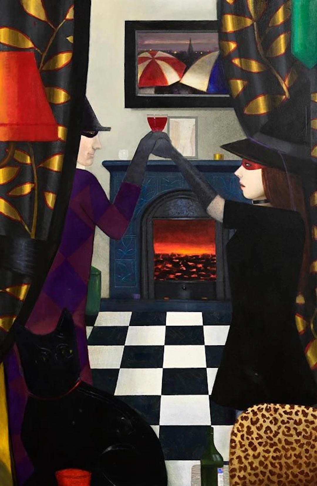 John Shinnors (b.1950) Halloween Lovers