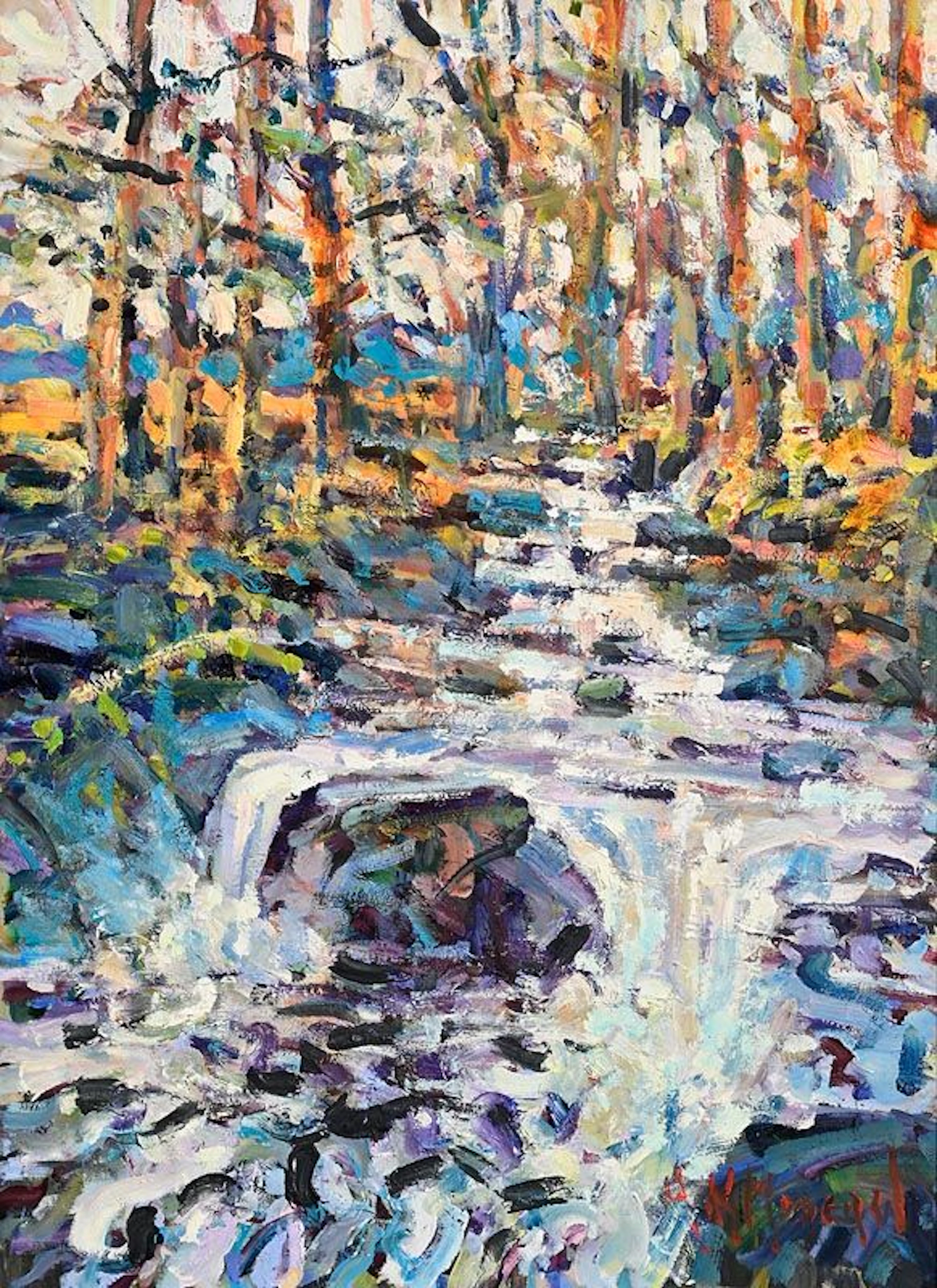Arthur K. Maderson (b.1942) Autumn Evening, The Upper Pool, Glenshelane