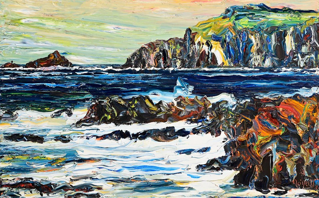 Liam O'Neill (b.1954) View from Clogher Head towards Three Sisters, Dingle