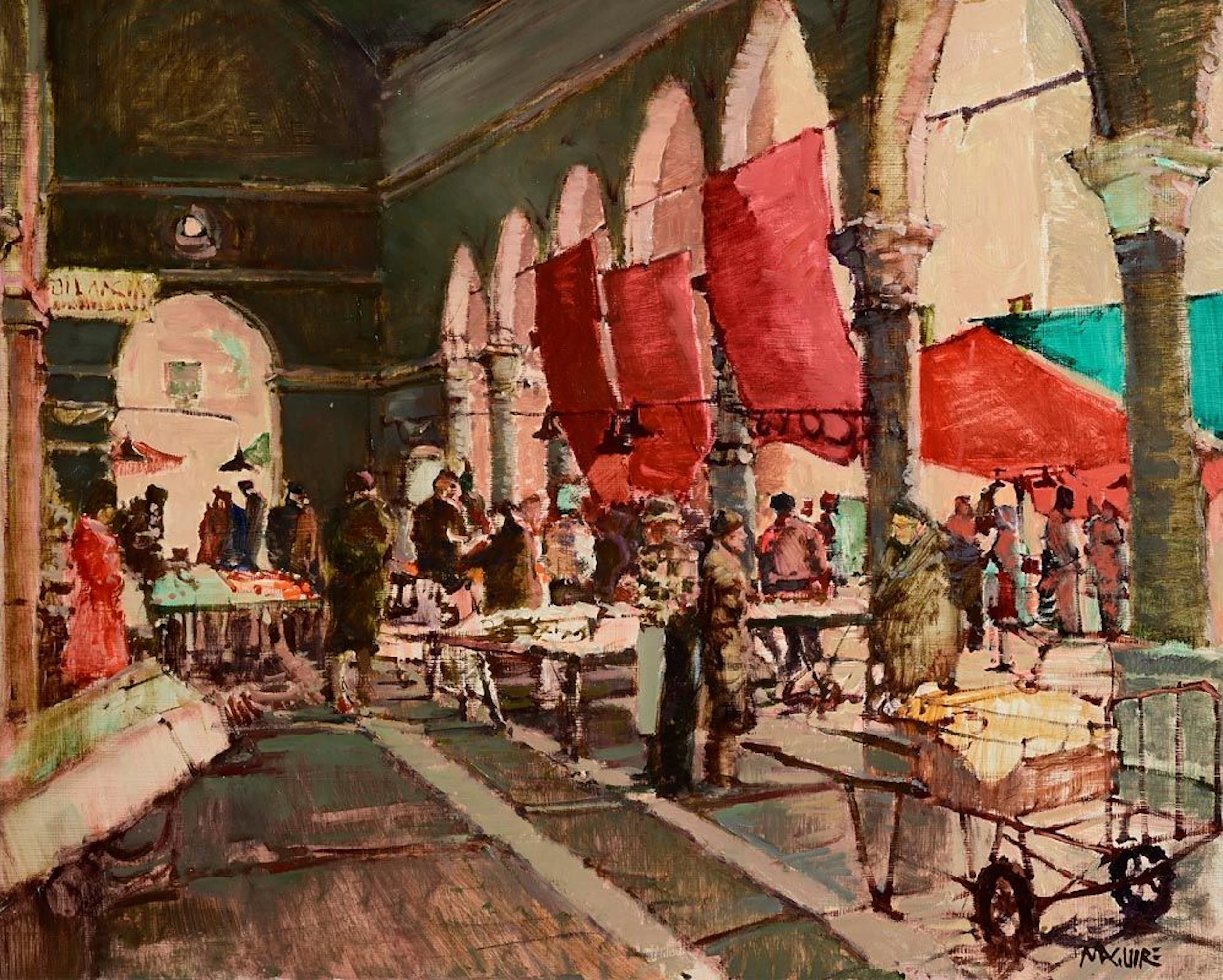 Cecil Maguire (1930-2020) Fish Market, Rialto, Venice