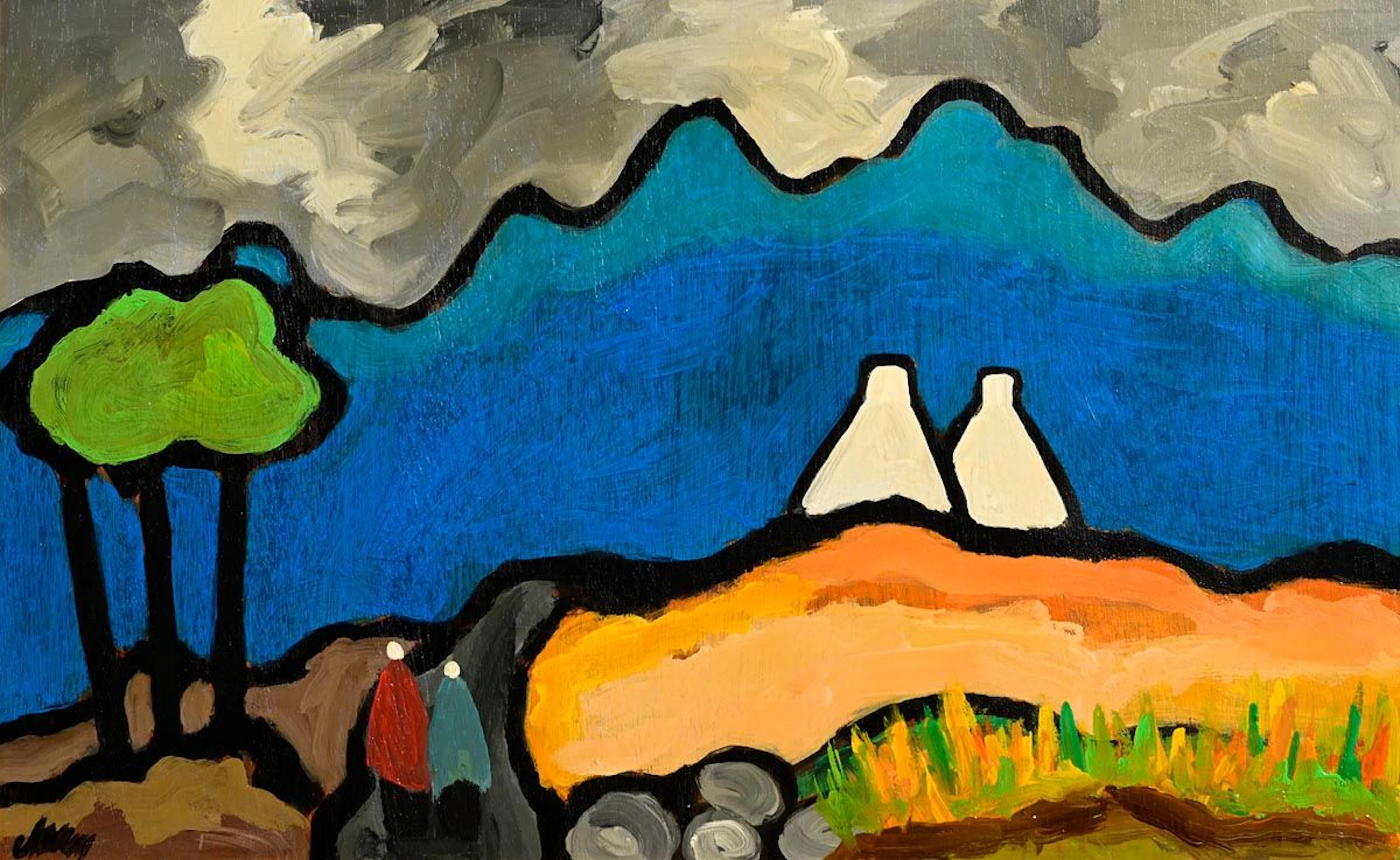 Markey Robinson (1918-1999) Shawlies on Achill Sound