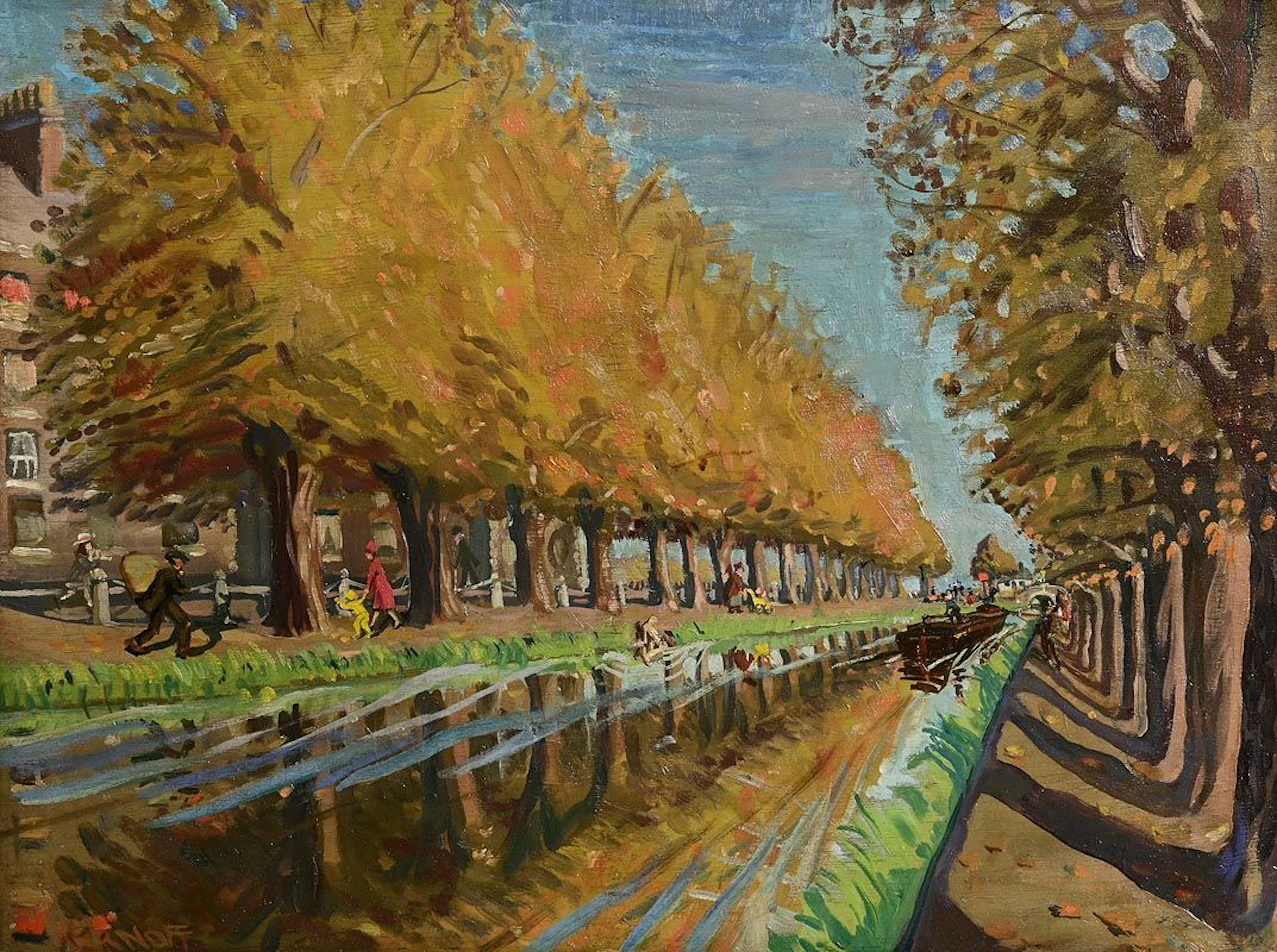Harry Aaron Kernoff (1900-1974) Autumn on the Canal, Dublin