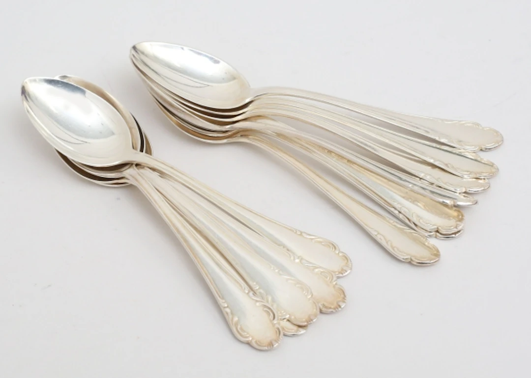 Kaffeskedar 12 stycken silver