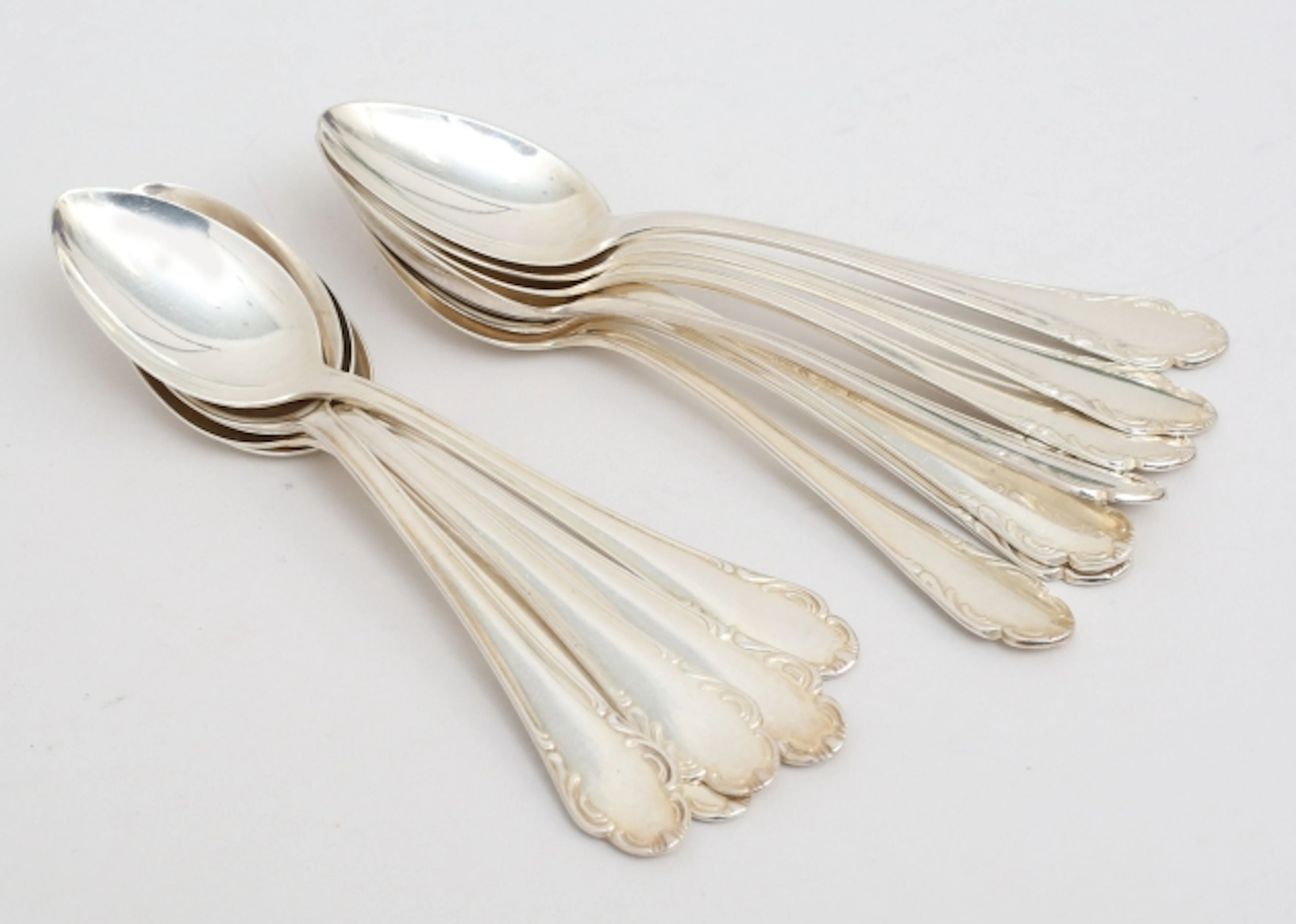 Kaffeskedar 12 stycken silver