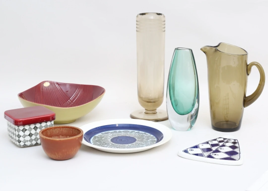 Retro svensk keramik och glas