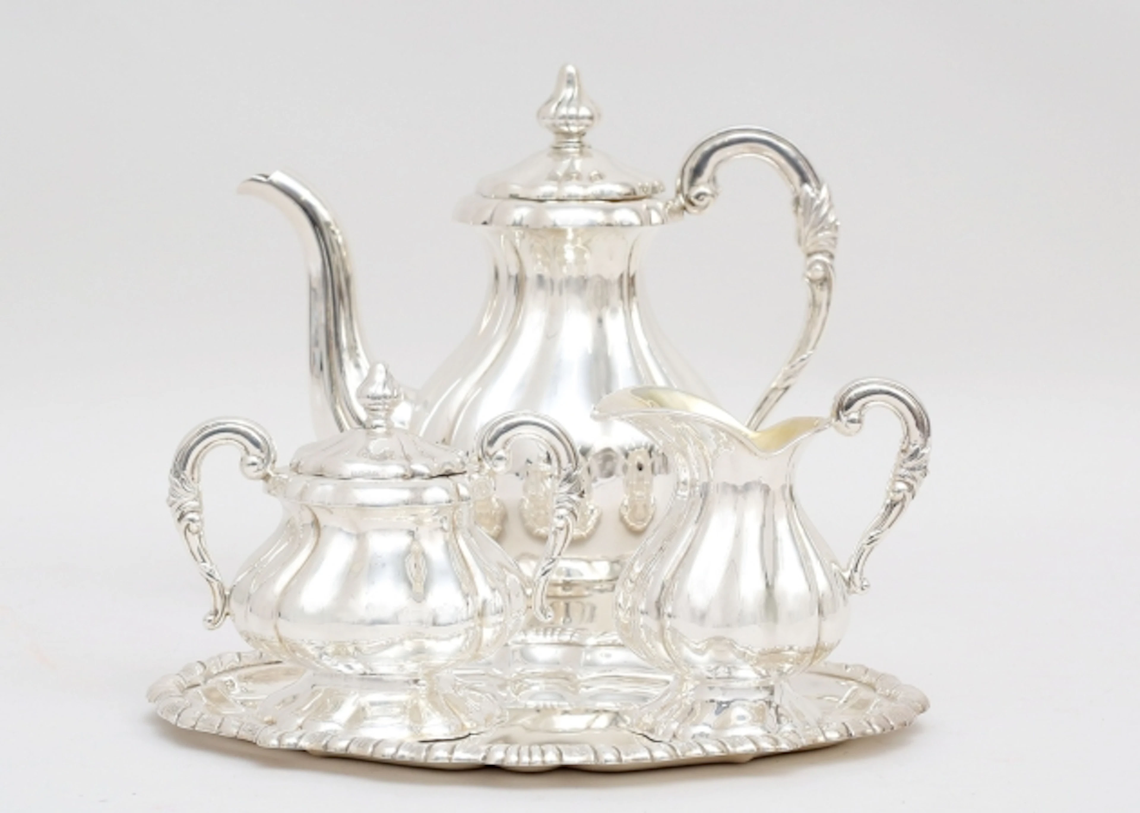 Kaffeservis 4 delar silver