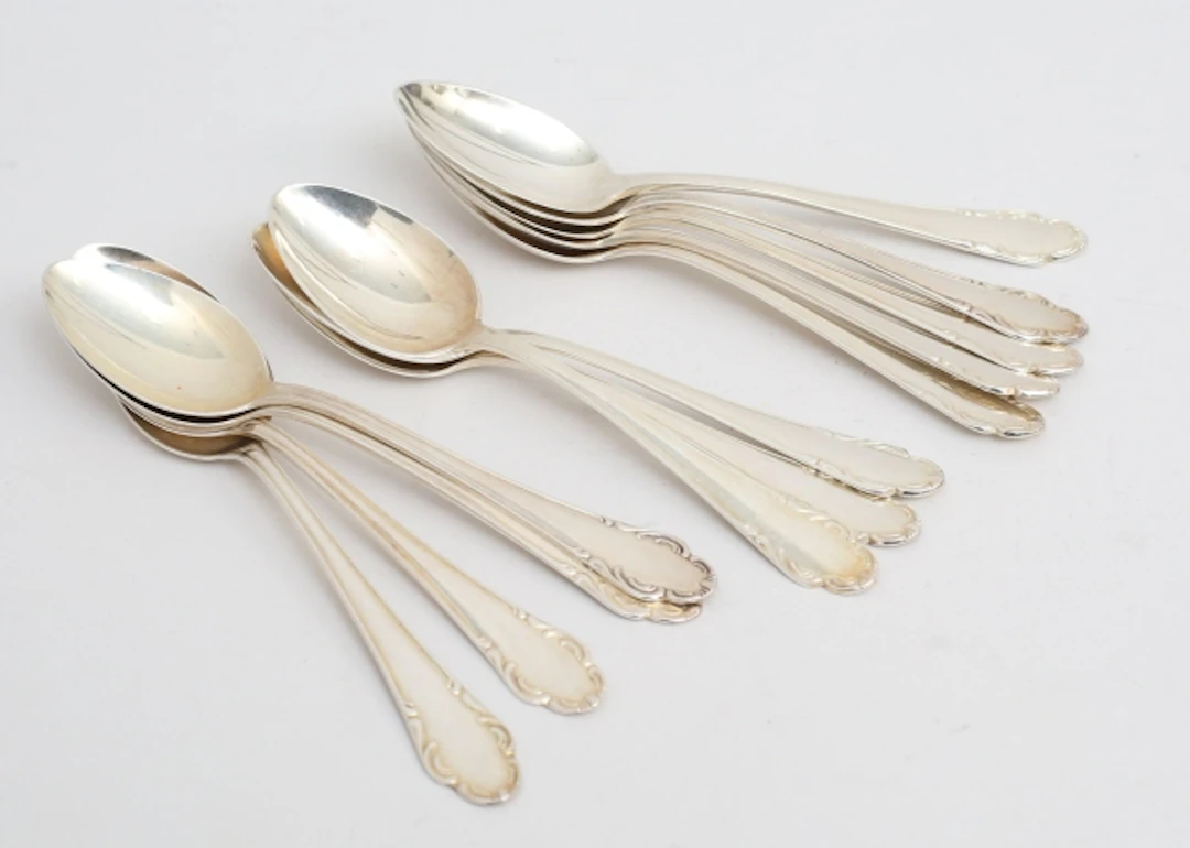 Kaffeskedar 12 stycken silver