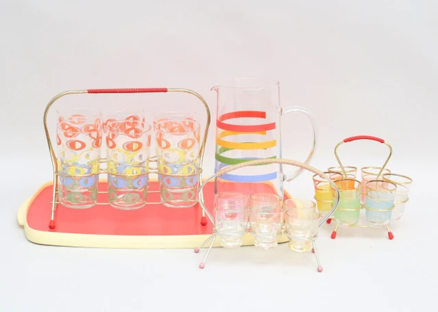 Saftservis/shotglas retro 1960-tal