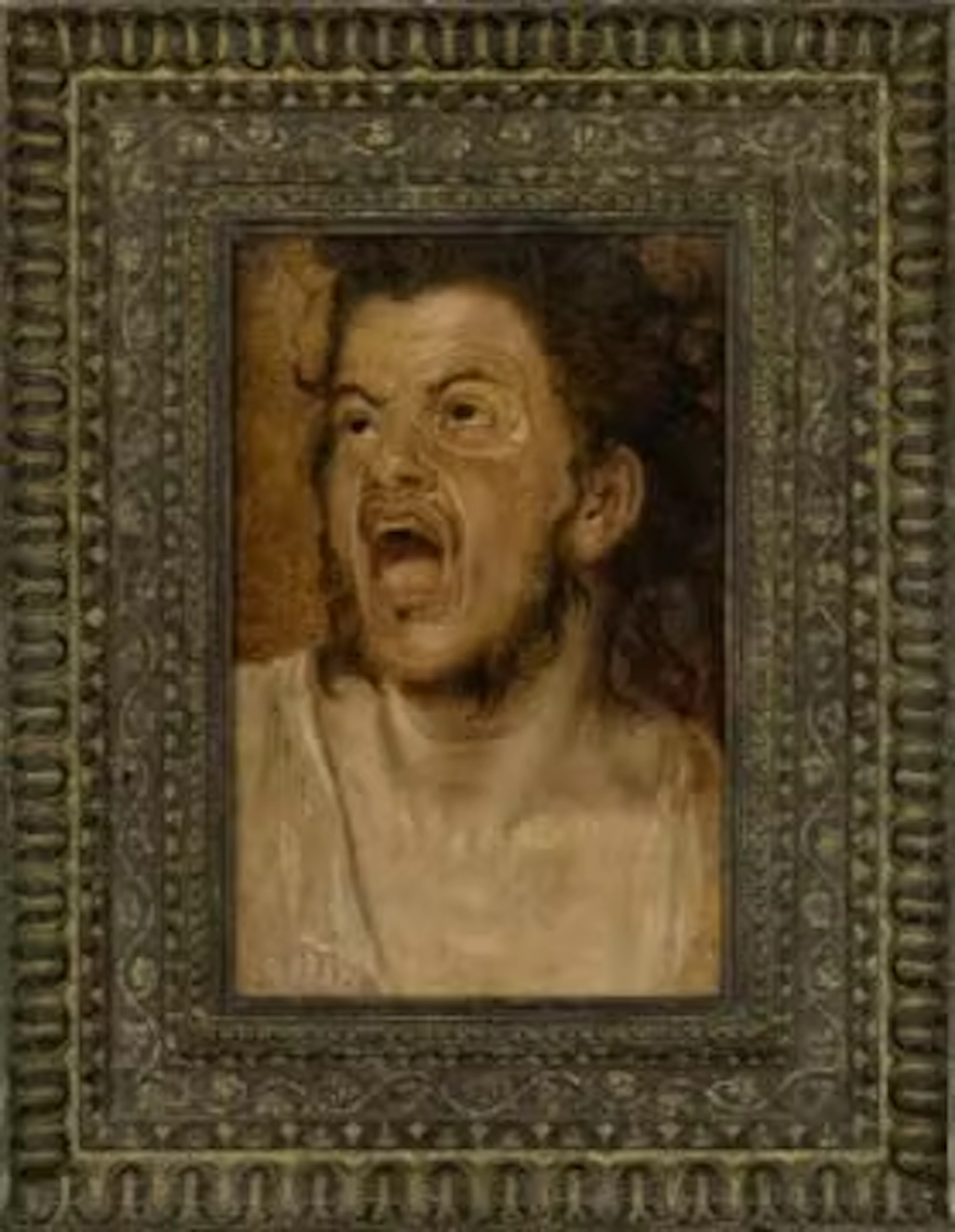 Kopfstudie eines schreienden Mannes, Bologneser Meister, Kreis des