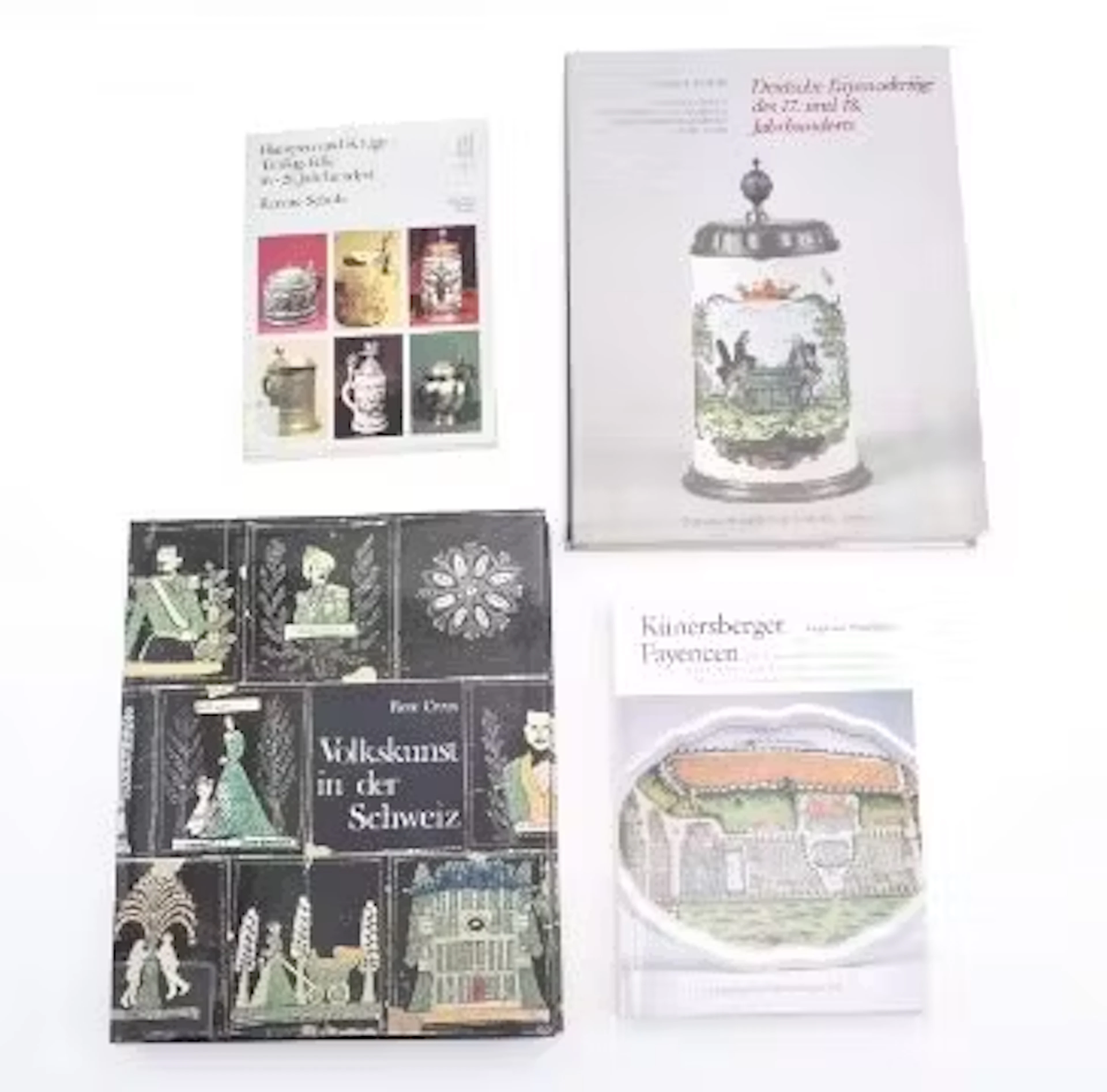 Vier Bücher über Fayencen und Volkskunst, 20. Jh.