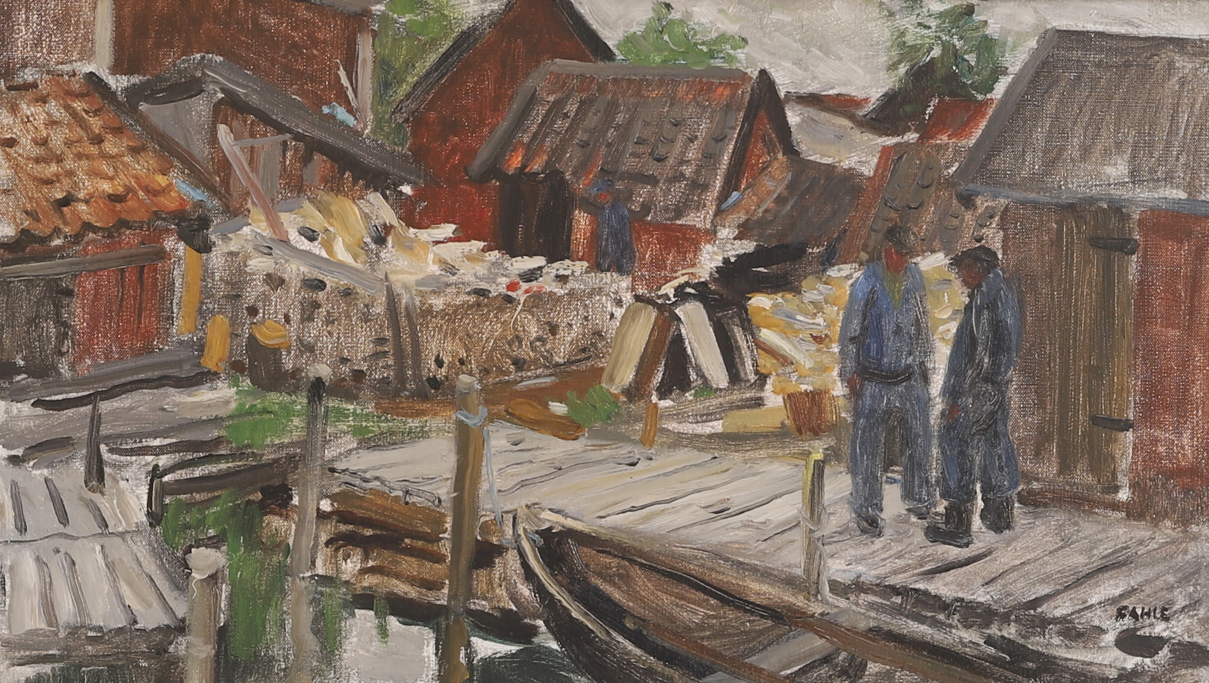 GUSTAF ADOLF FAHLE. Olja på duk, signerad.