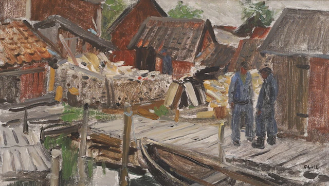 GUSTAF ADOLF FAHLE. Olja på duk, signerad.