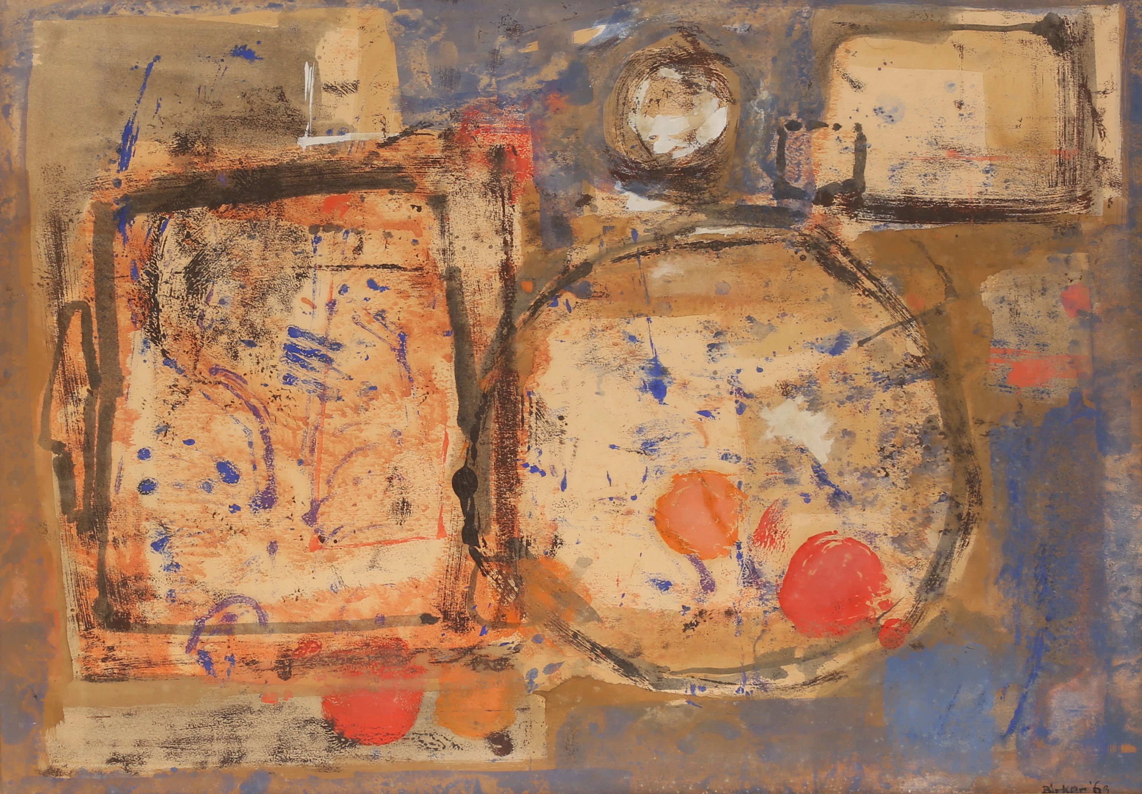 JOOP BIRKER. Gouache, signerad och daterad -63.