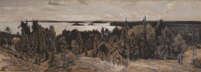 GOTTFRID KALLSTENIUS. Olja på pannå, otydligt signerad.
